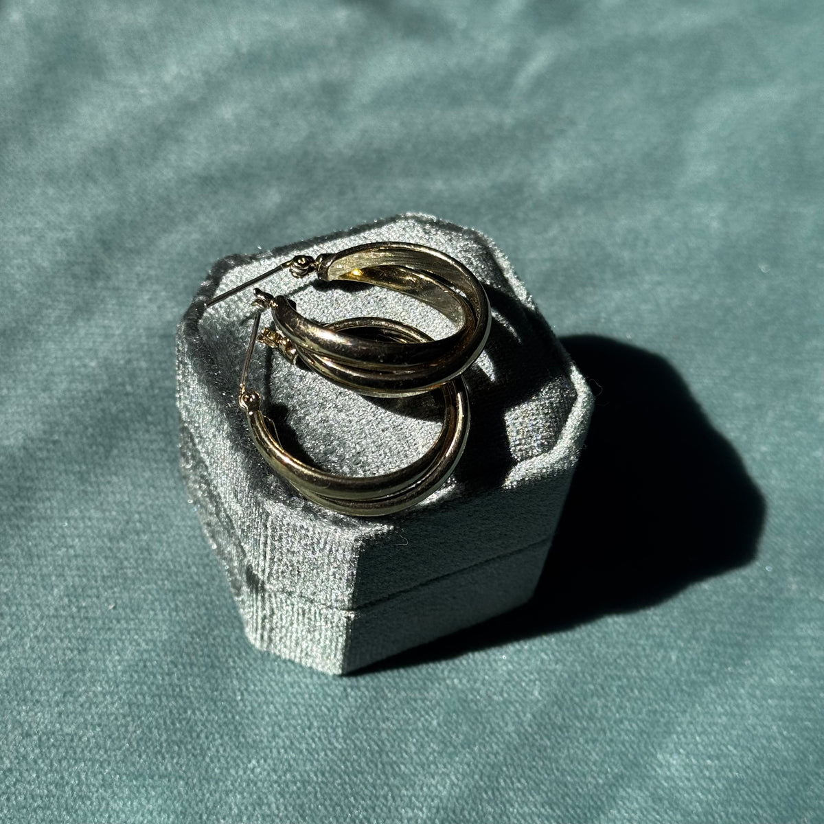 Vintage Gold Layered Hoop Earrings