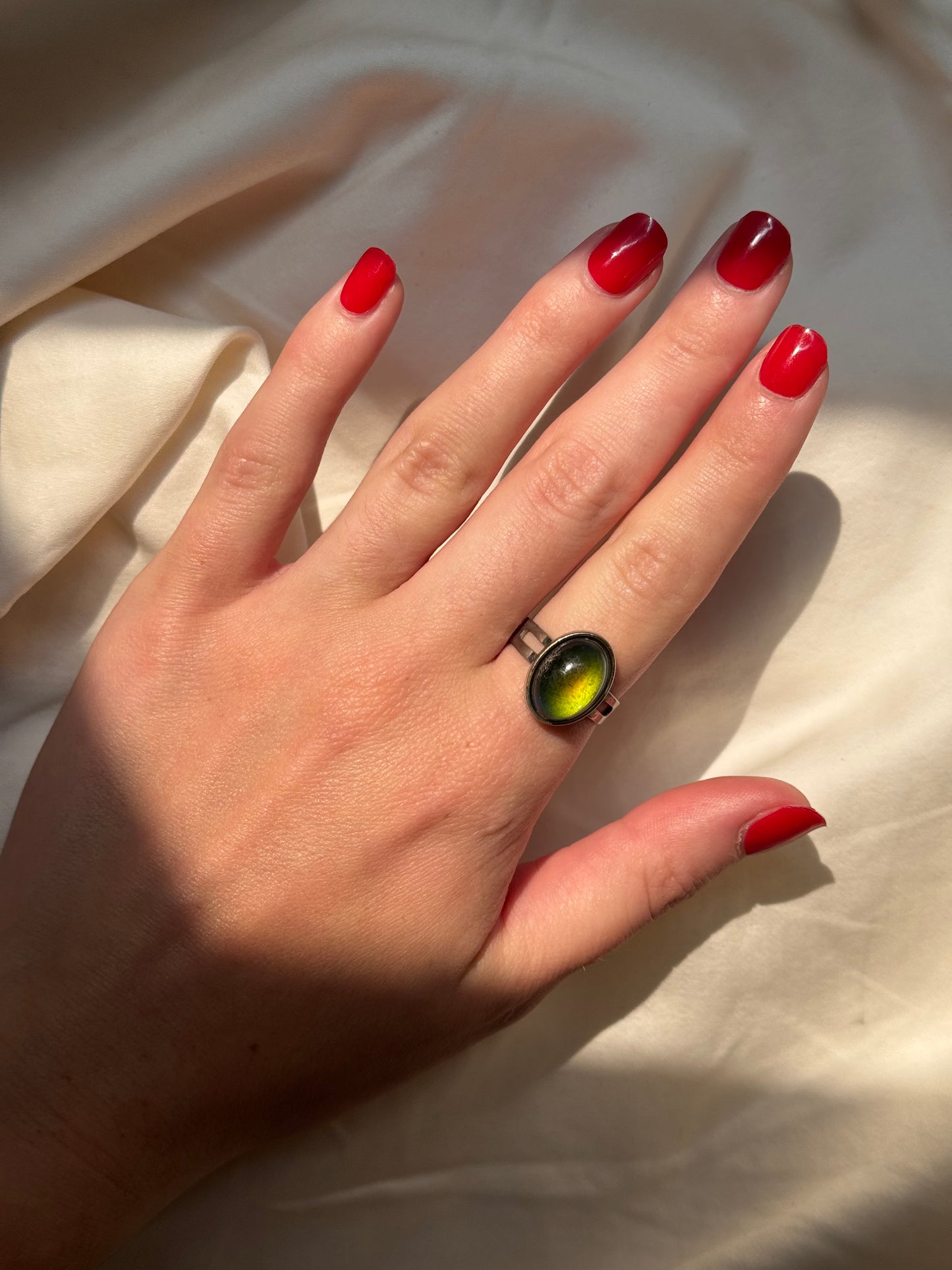 Vintage Silver Tone Mood Ring