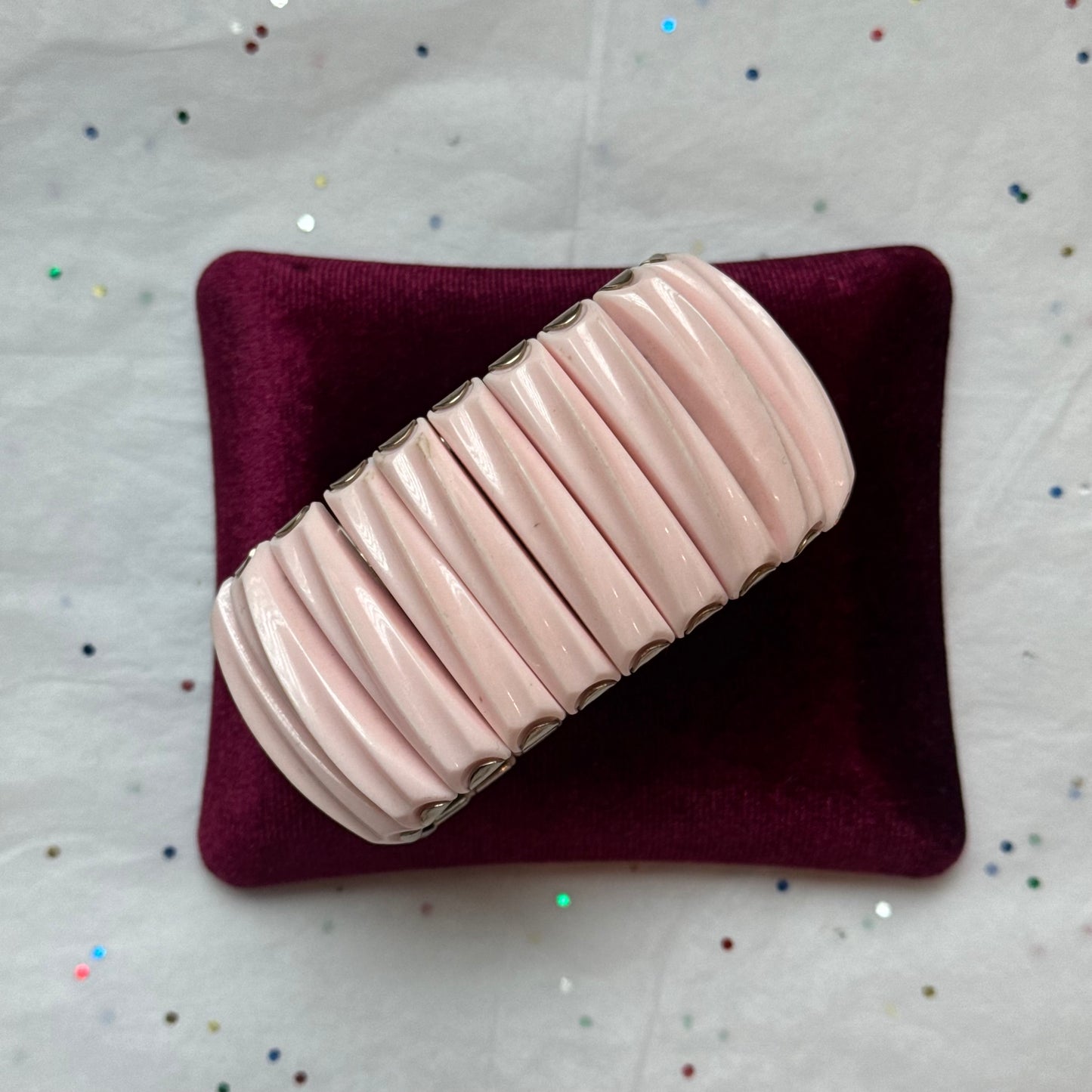 Vintage Pink Lucite Flex Bracelet