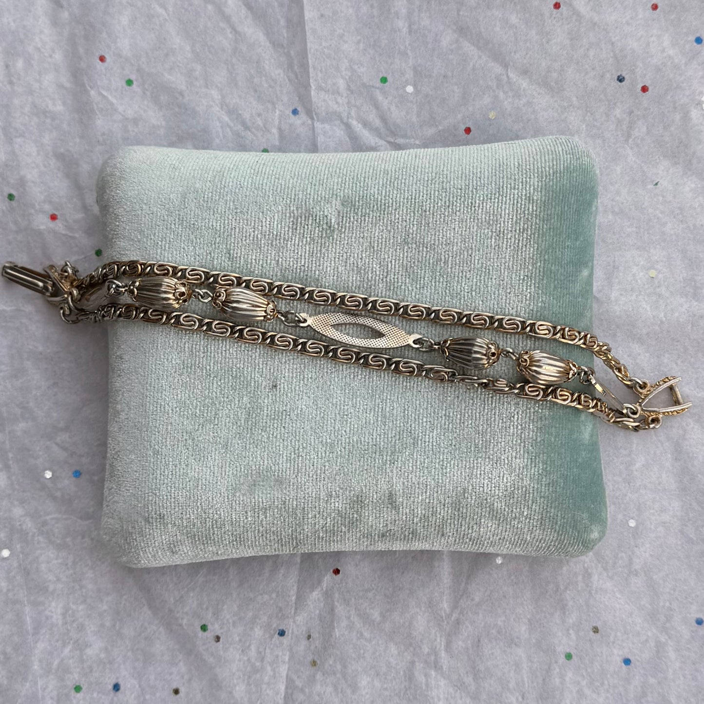 Vintage Layered Chain Gold Tone Bracelet