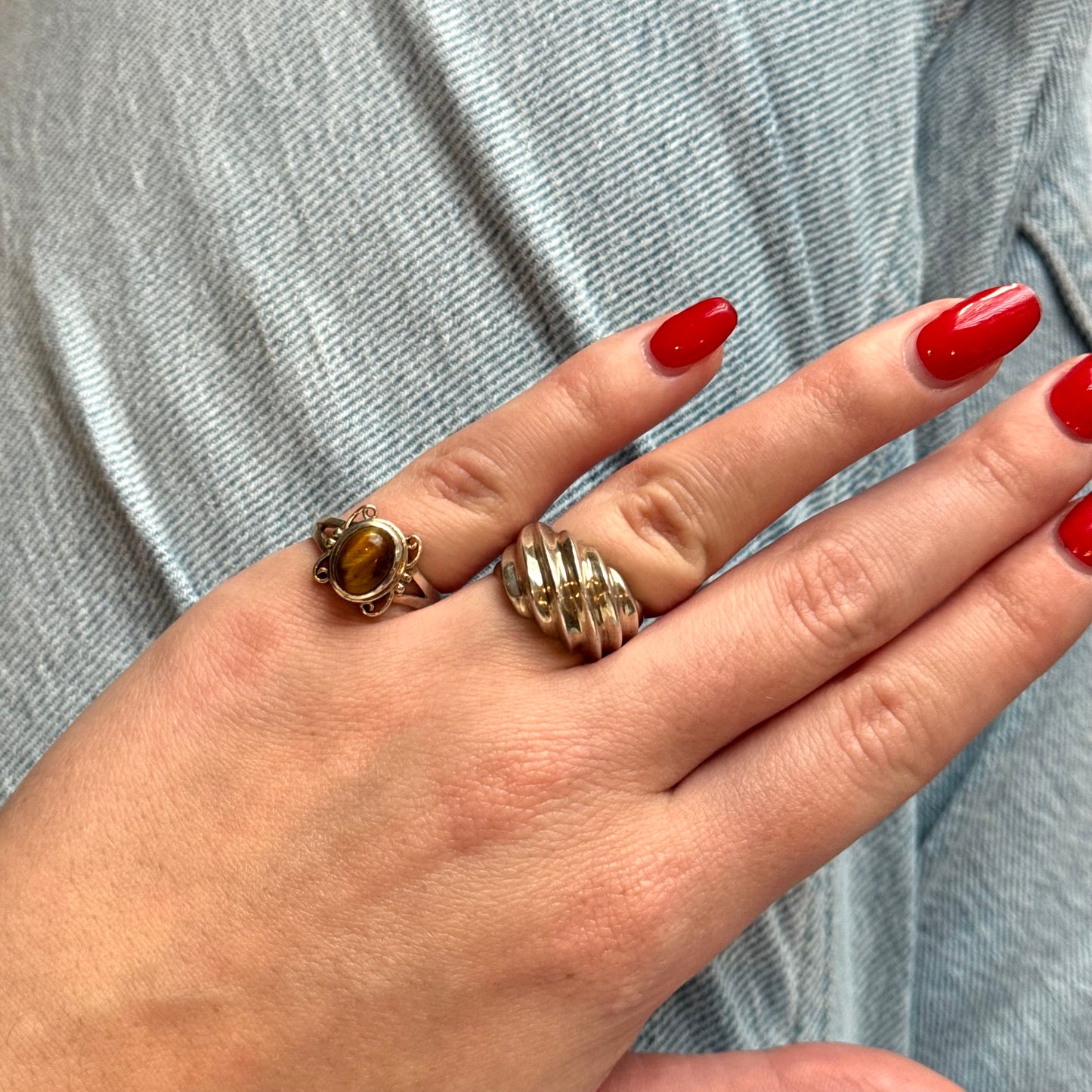 Vintage Sterling Silver Tiger Eye Ring