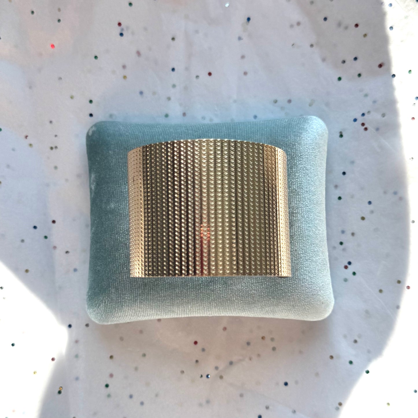 Vintage Textured Gold Tone Cuff Bracelet