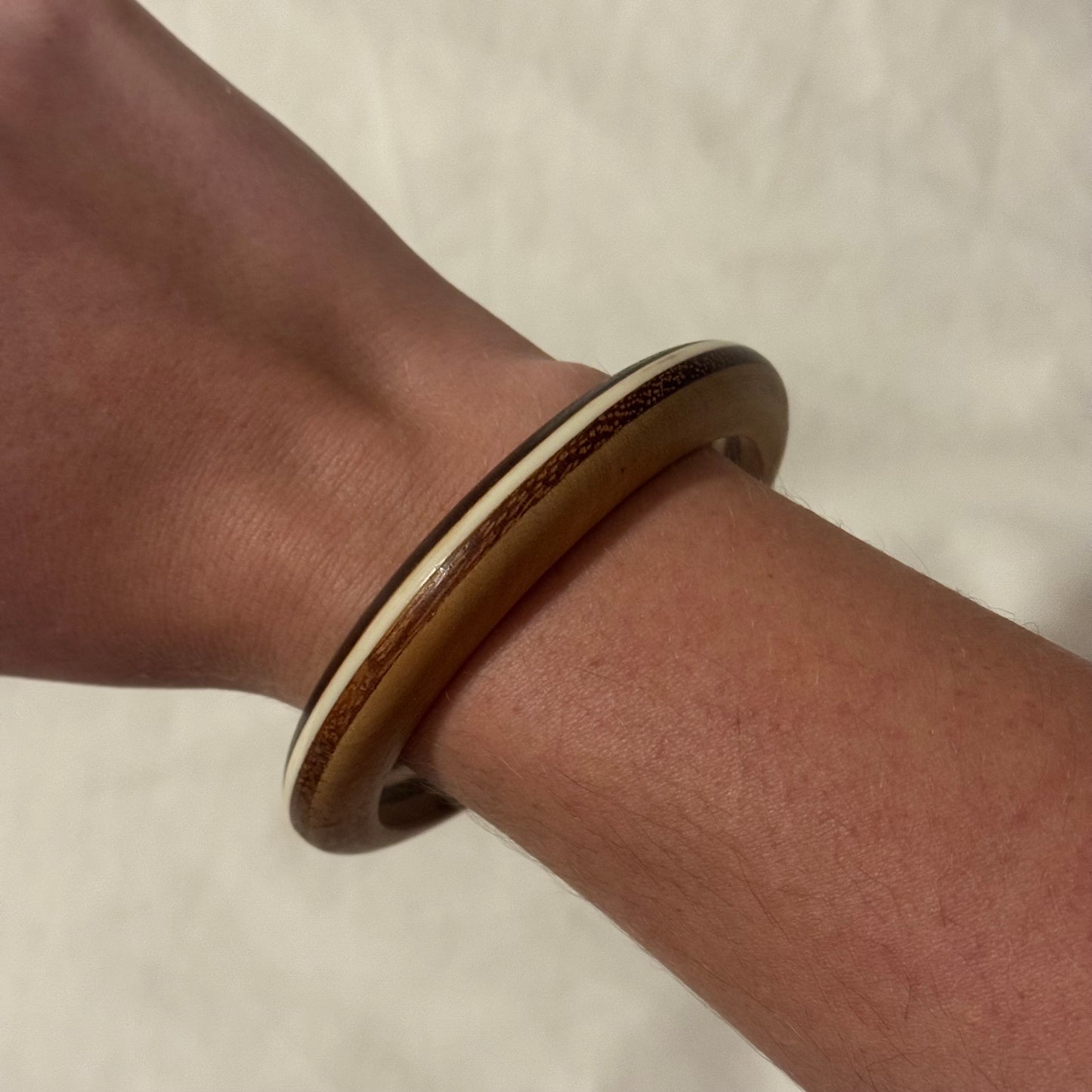 Vintage Layered Wood Bangle Bracelet
