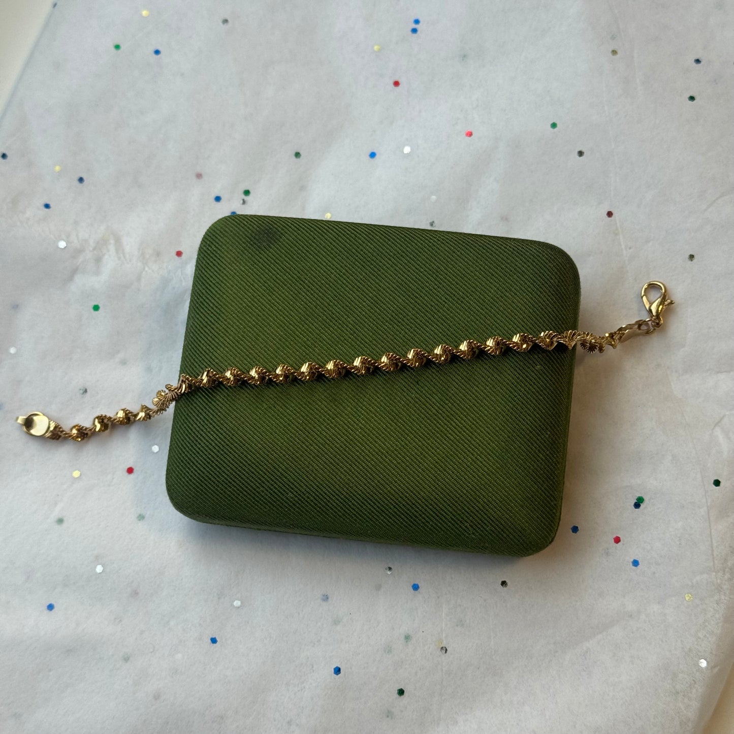 Vintage Gold Twist Chain Bracelet