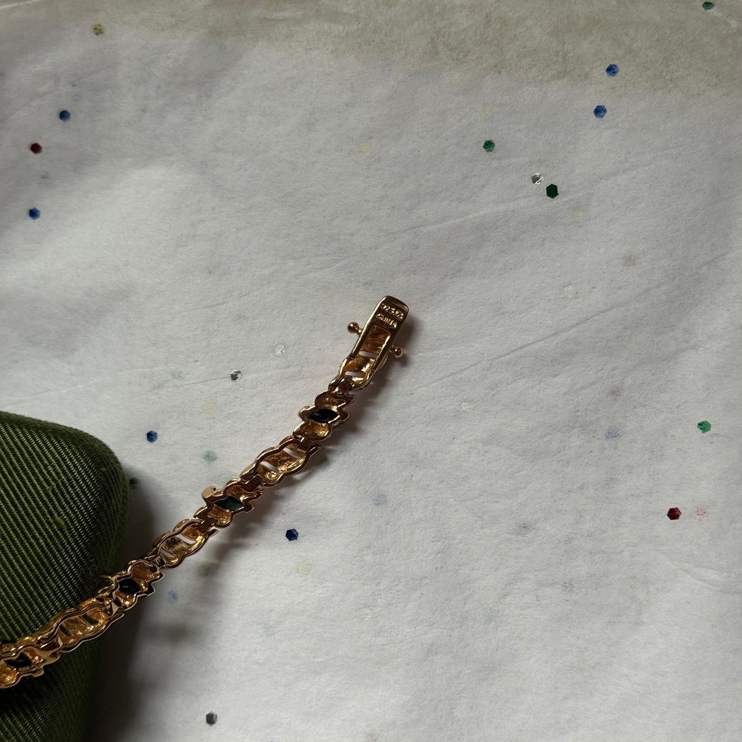 Vintage Sterling Silver Gold Vermeil Rhinestone Tennis Bracelet
