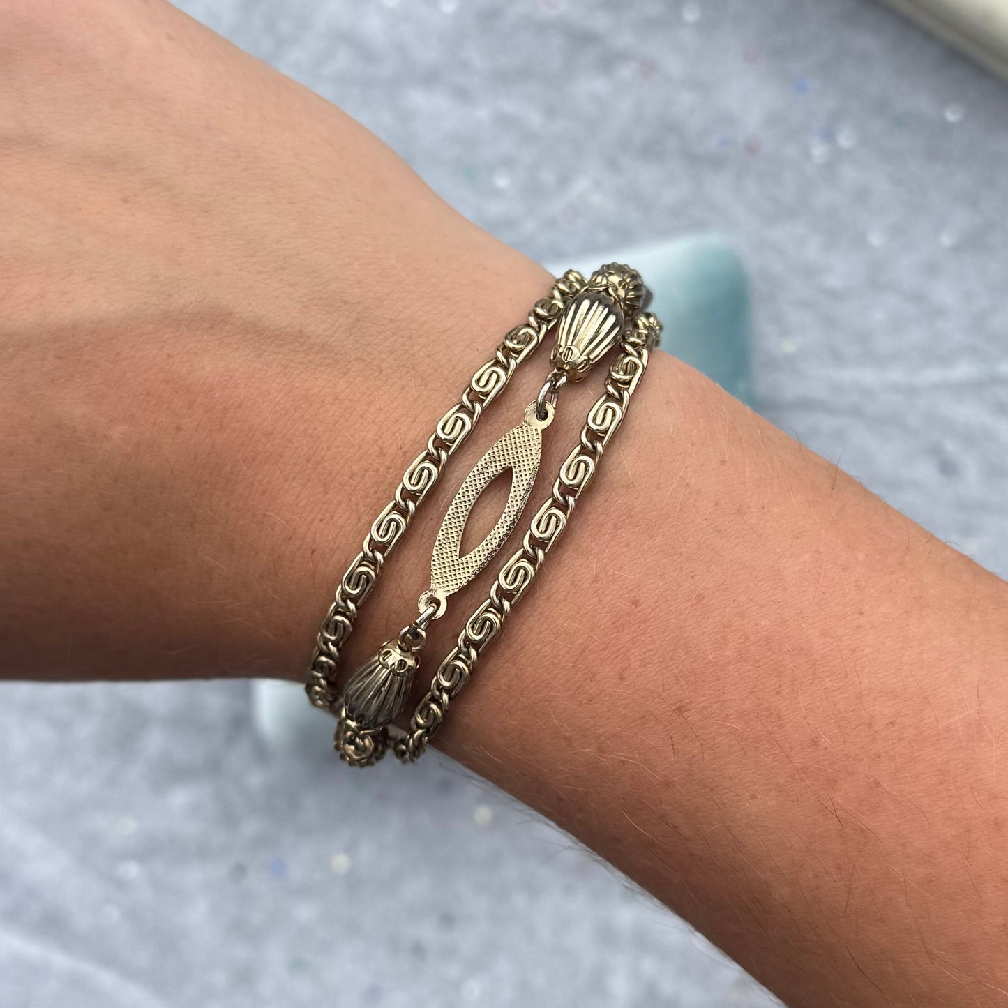 Vintage Layered Chain Gold Tone Bracelet