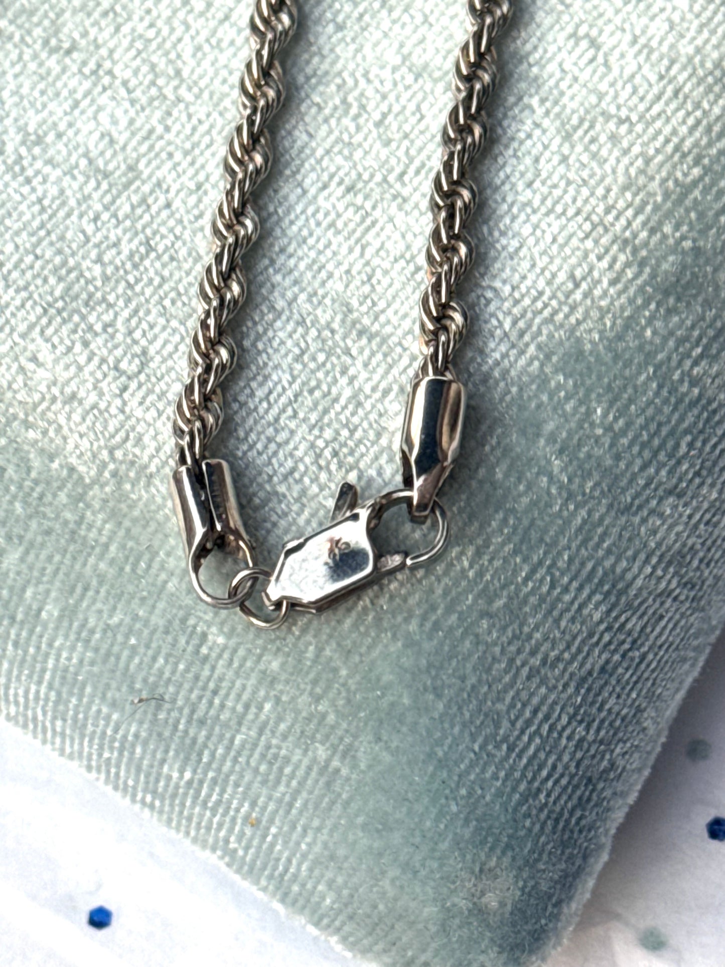 Vintage Sterling Silver Rope Chain Necklace