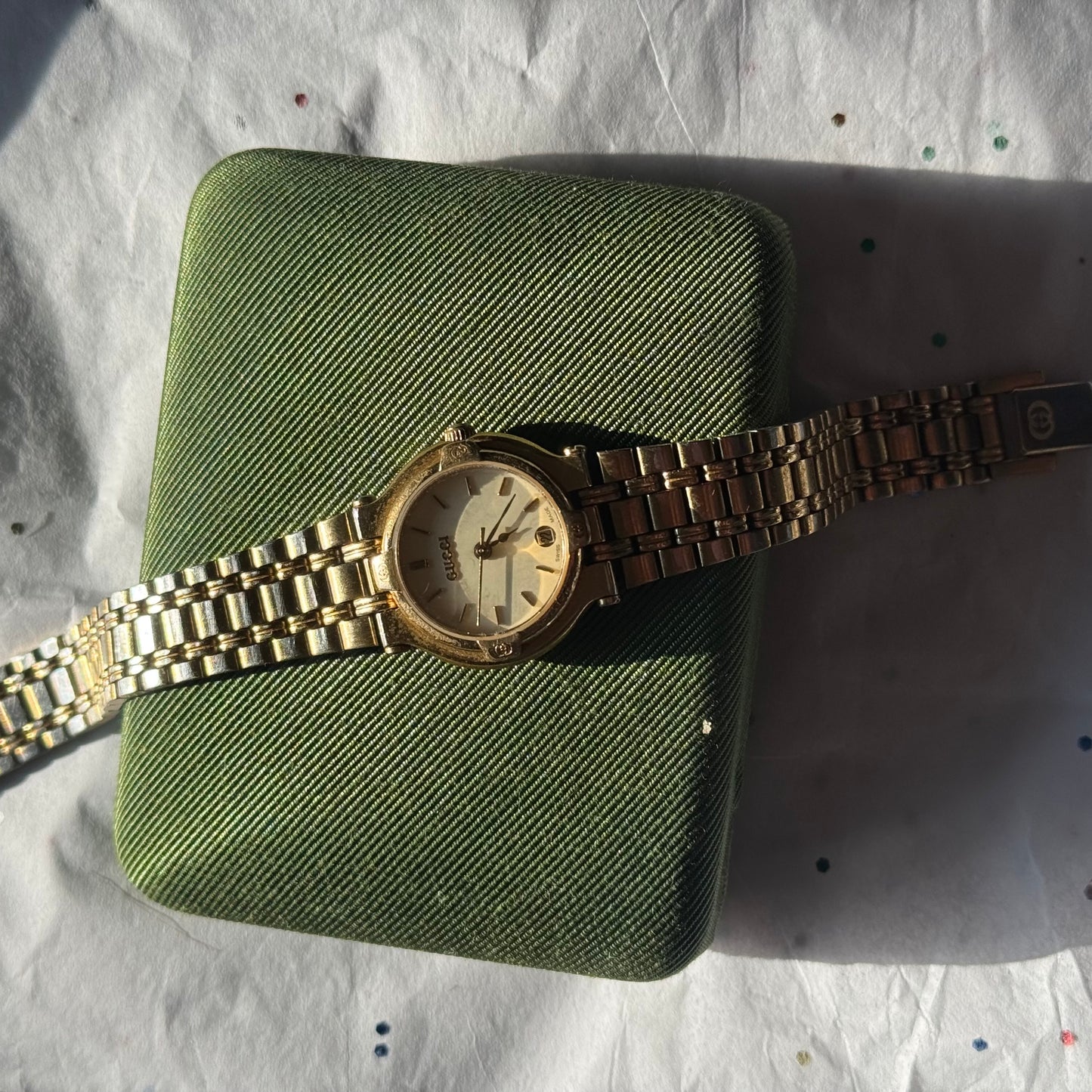 Vintage Authentic Gucci Running Gold Watch