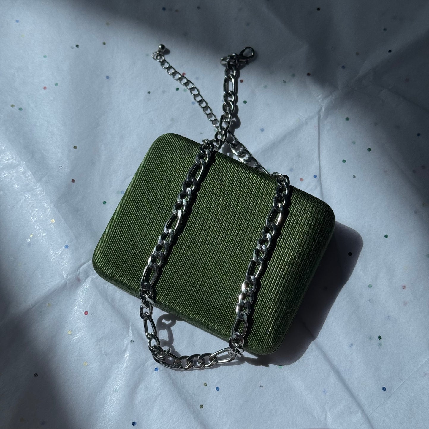Vintage Silver Figaro Chain Necklace