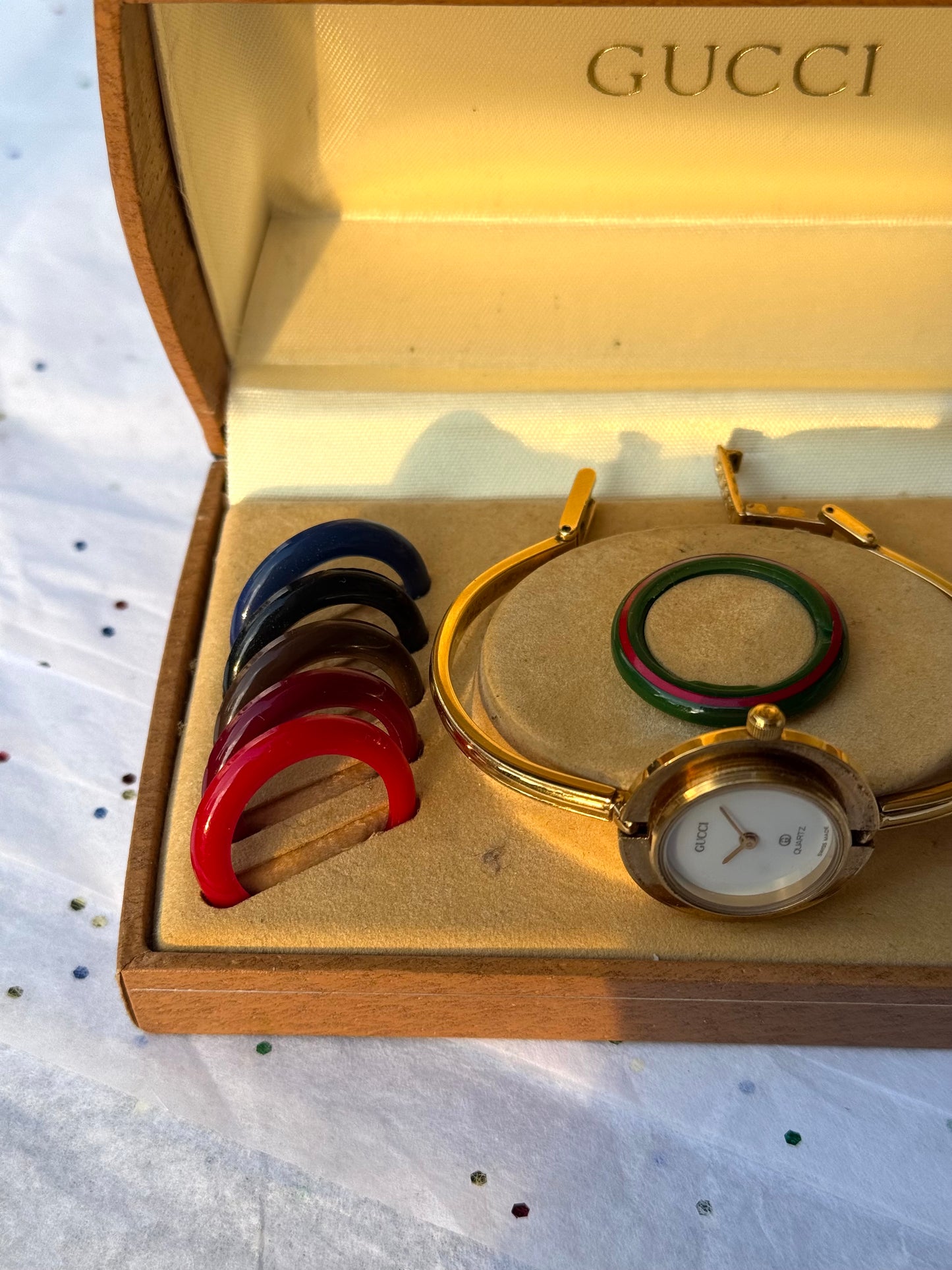 Vintage Working Gucci Bezel Watch with Original Box