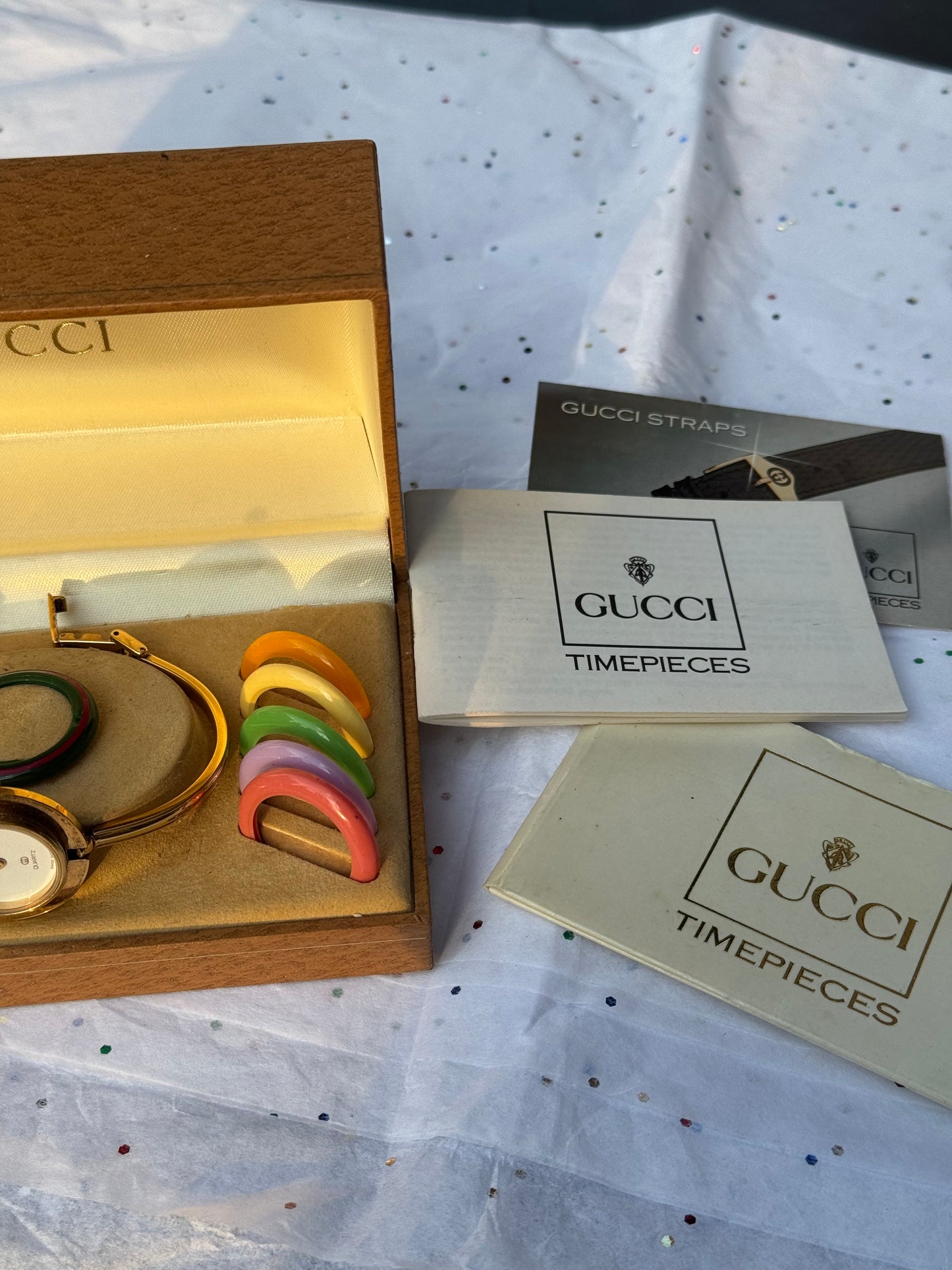 Vintage Working Gucci Bezel Watch with Original Box