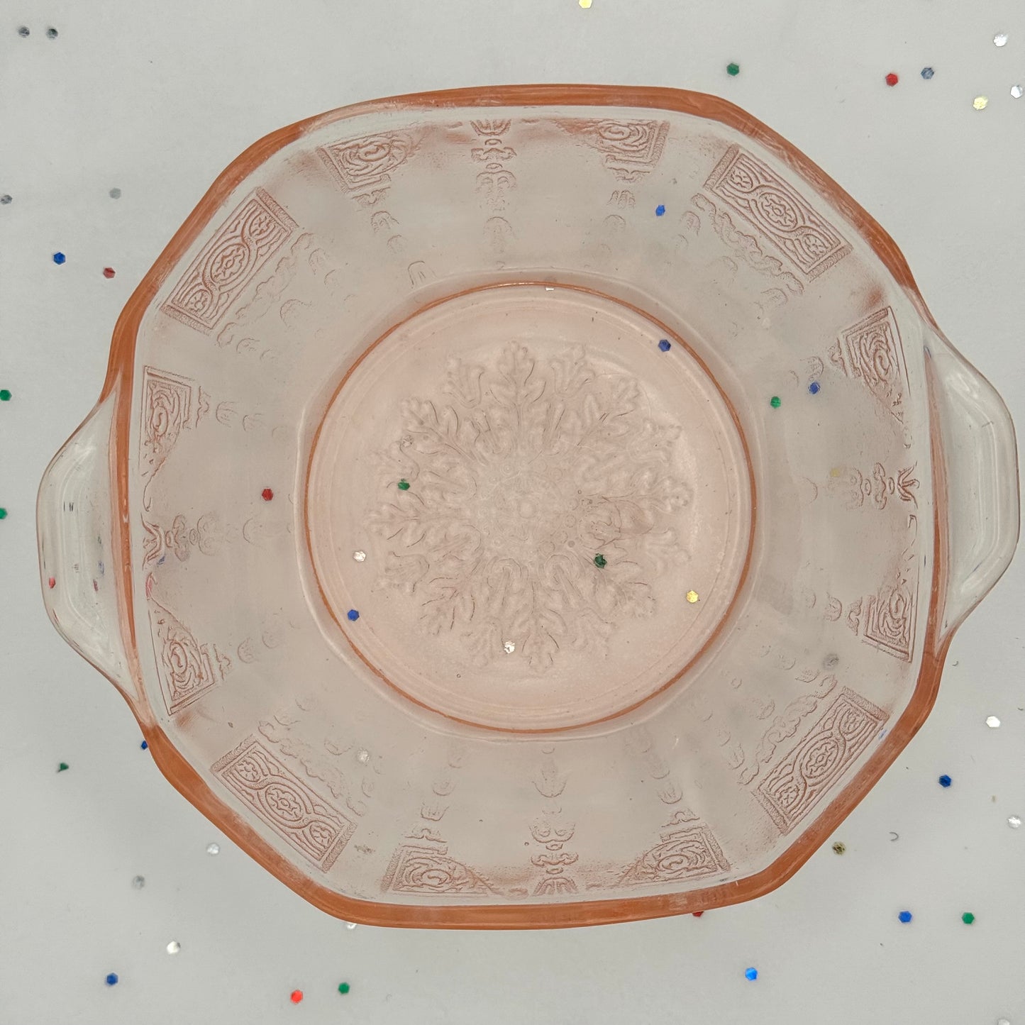 Vintage Pink Anchor Hocking Octagonal Dish