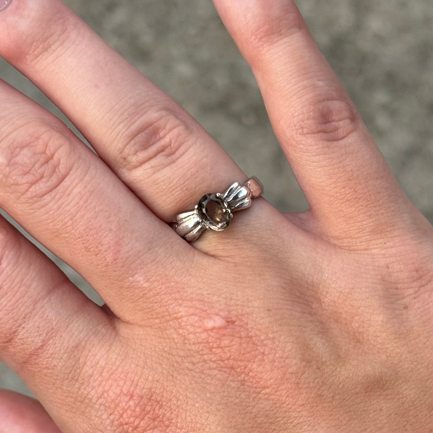 Vintage 925 Sterling Silver Smokey Quartz Rings