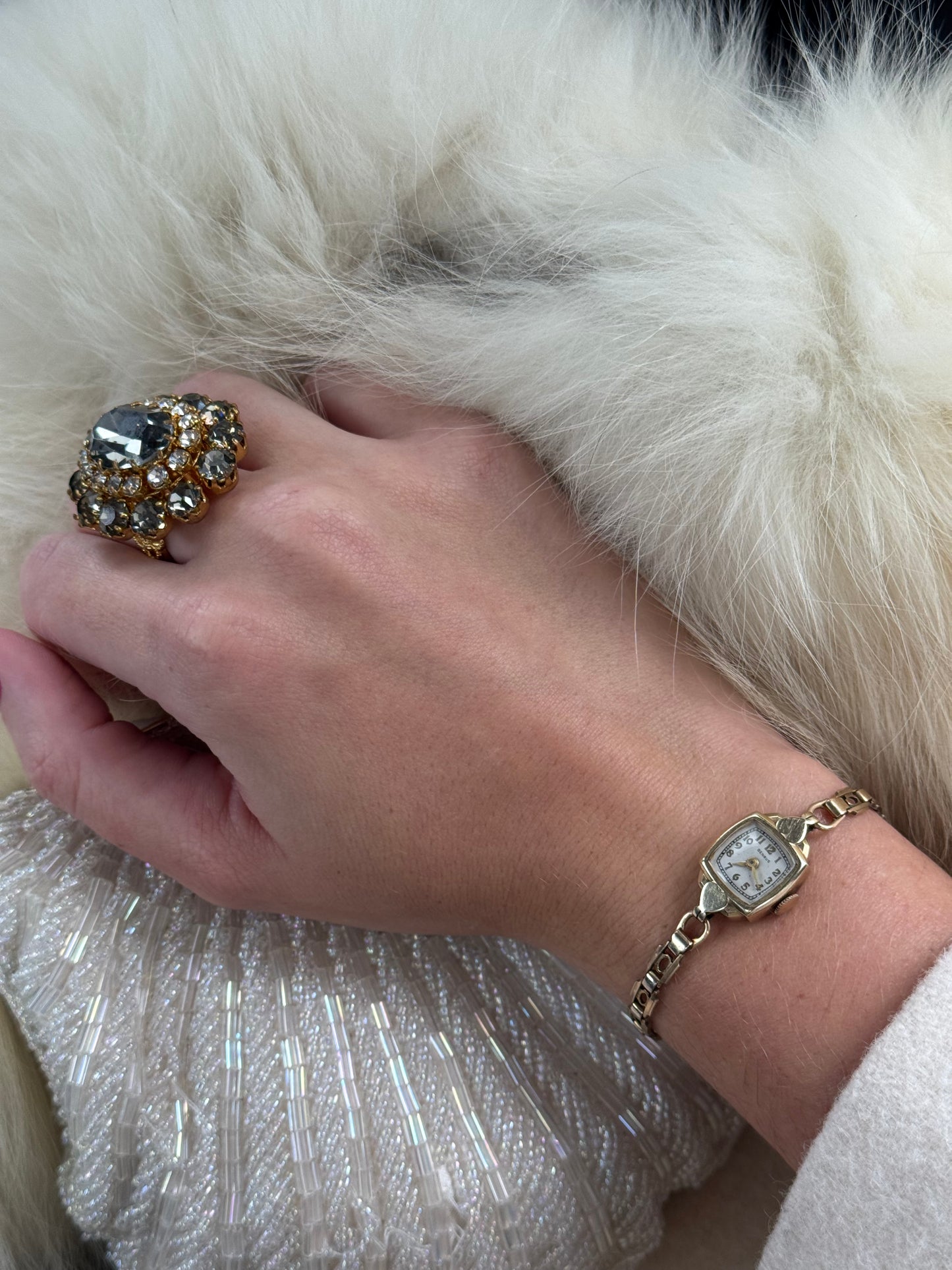 Vintage Rhinestone Cocktail Ring
