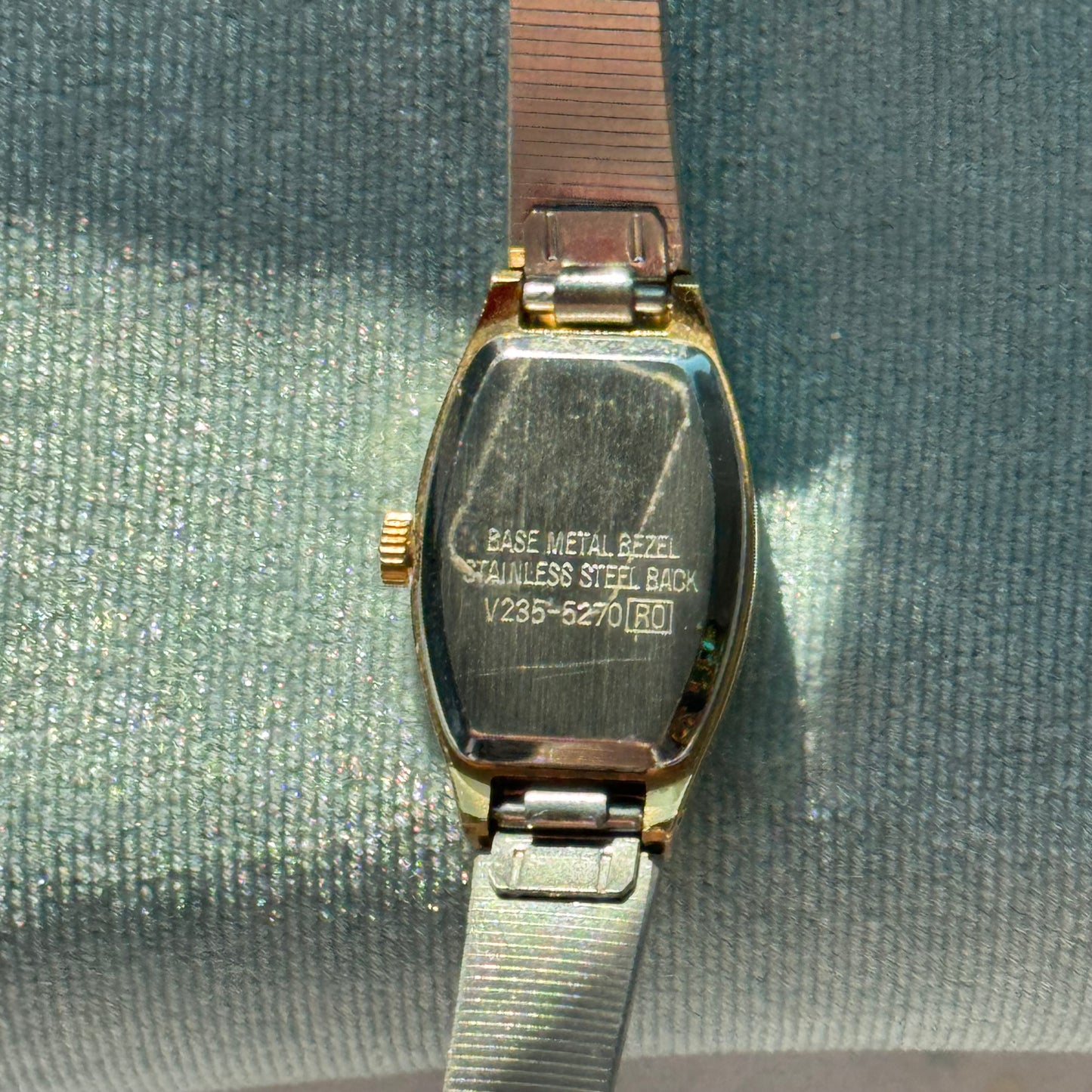 Vintage Gold Elongated Rectangle Face Lorus Watch