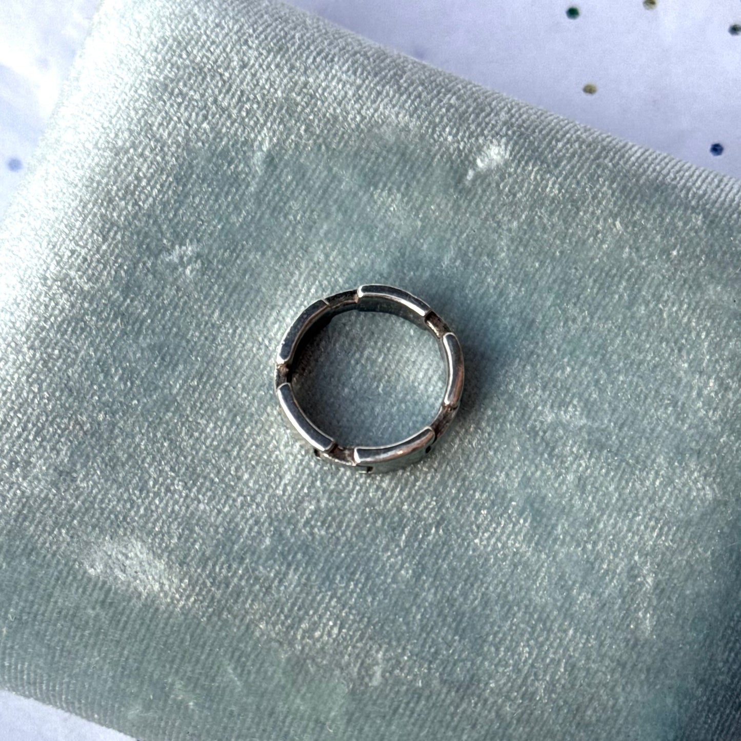 Vintage 925 Sterling Silver Square Link Ring