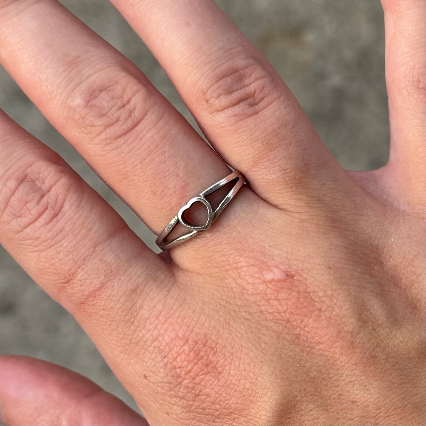 Vintage 925 Sterling Silver Heart Ring