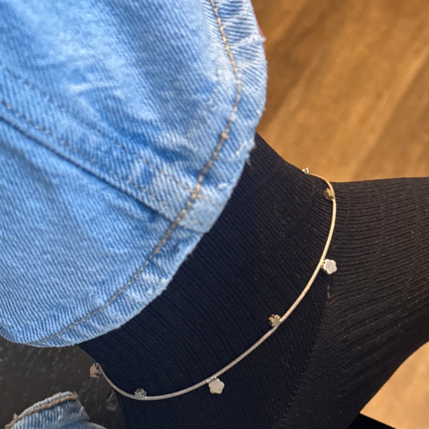 Vintage Silver Flower Anklet Ankle Bracelet