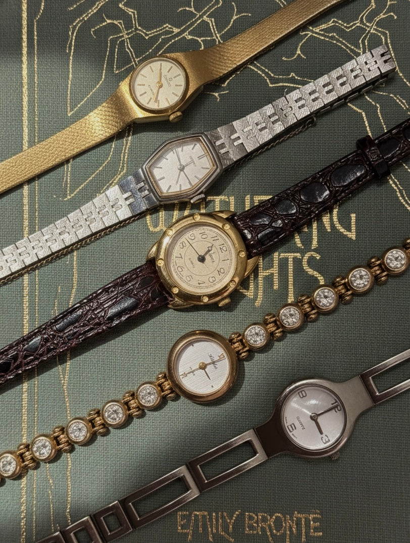 Vintage Gold & Brown Leather Watch