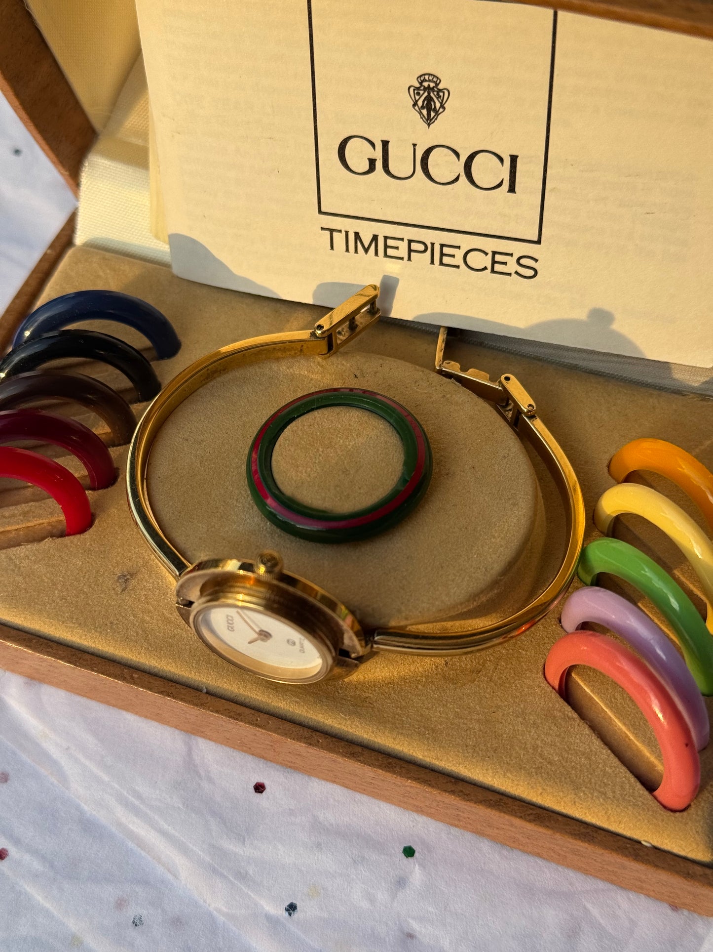 Vintage Working Gucci Bezel Watch with Original Box