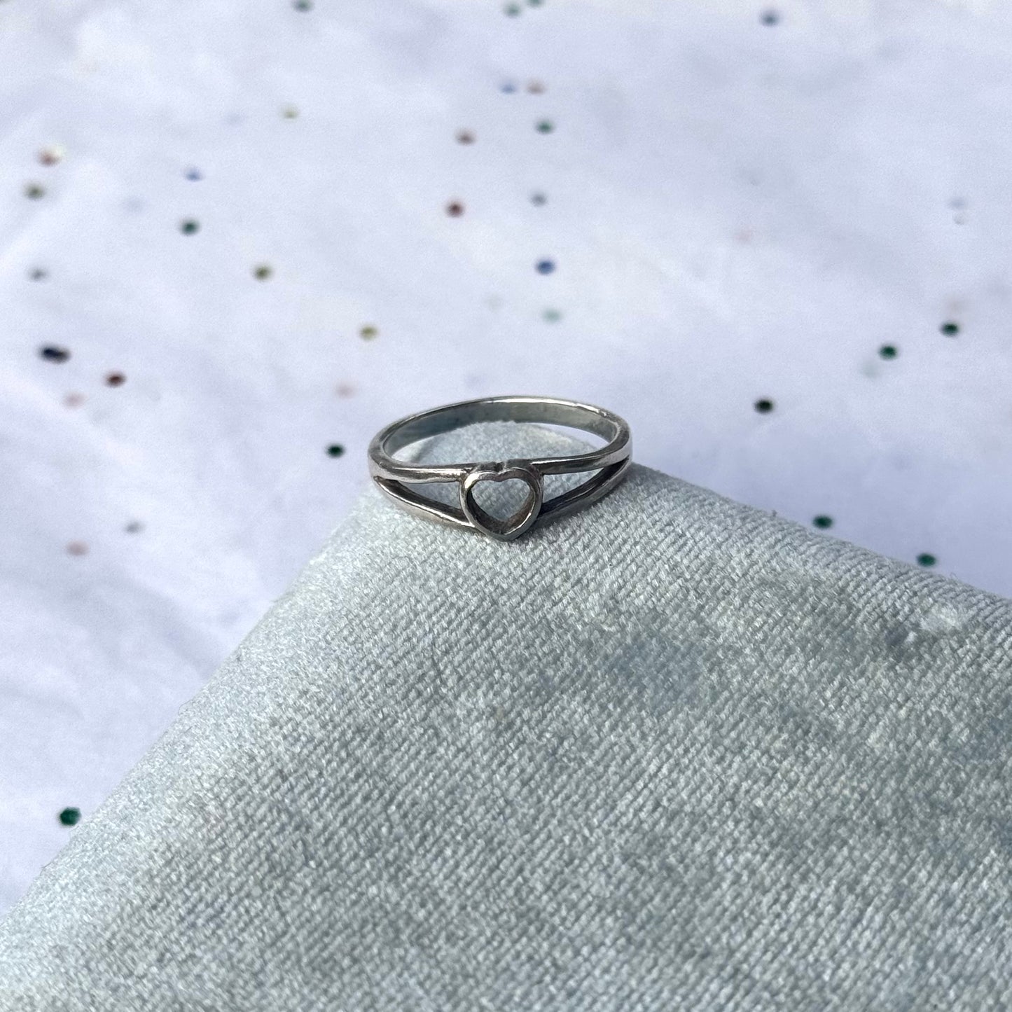 Vintage 925 Sterling Silver Heart Ring