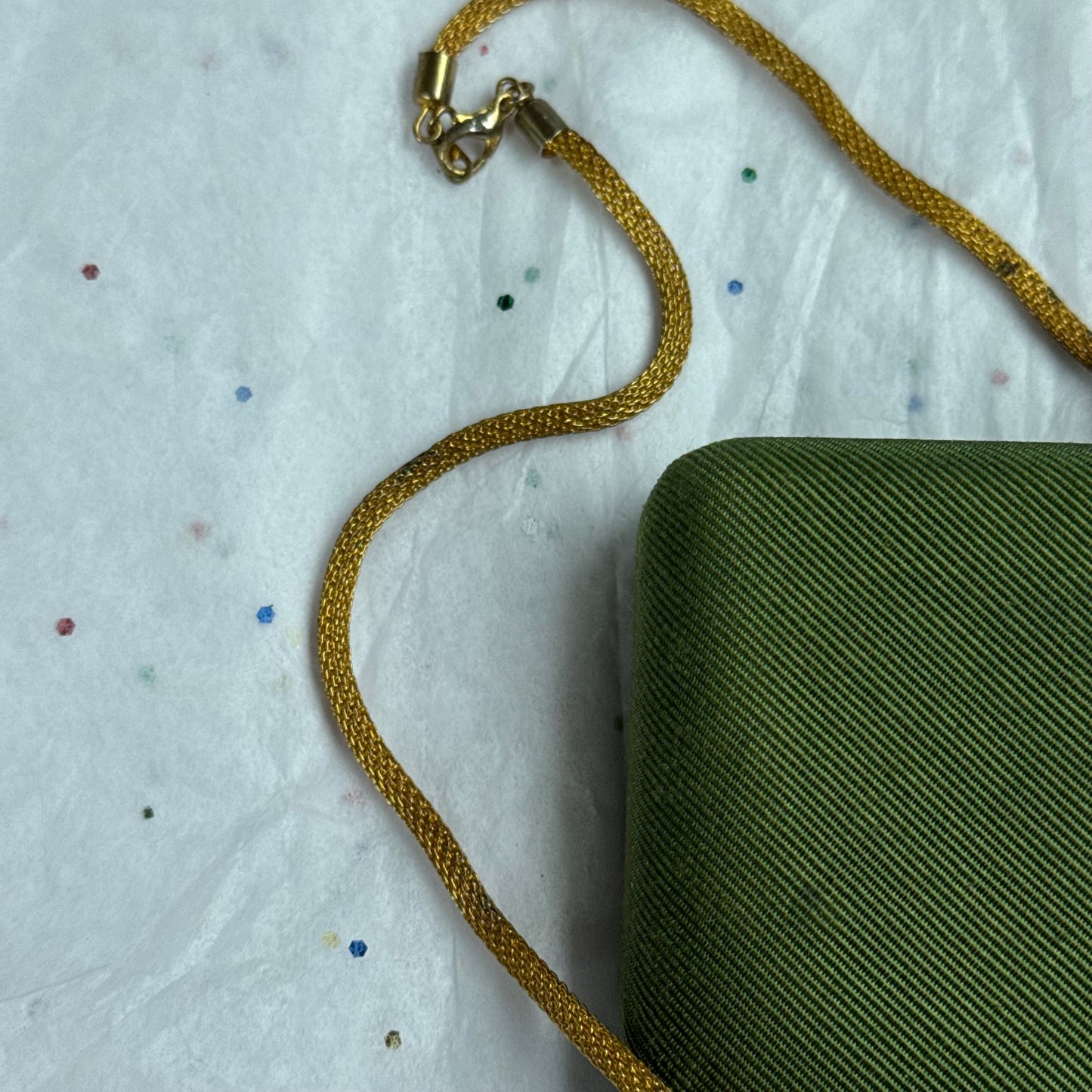 Vintage Gold Mesh Chain Necklace