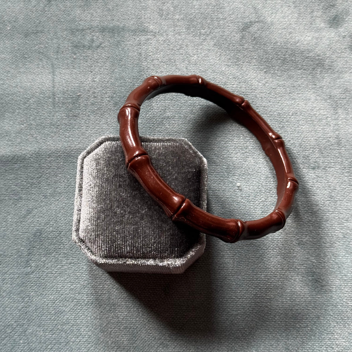 Vintage Brown Bamboo Bangle Bracelet