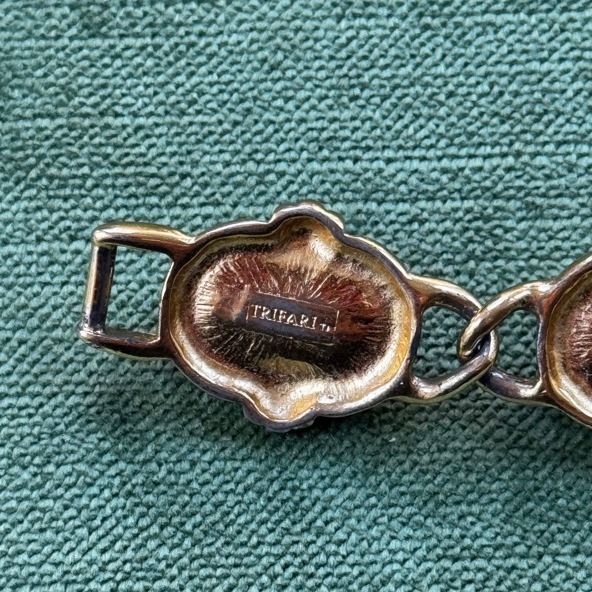 Vintage Trifari Gold & Black Enamel Bracelet