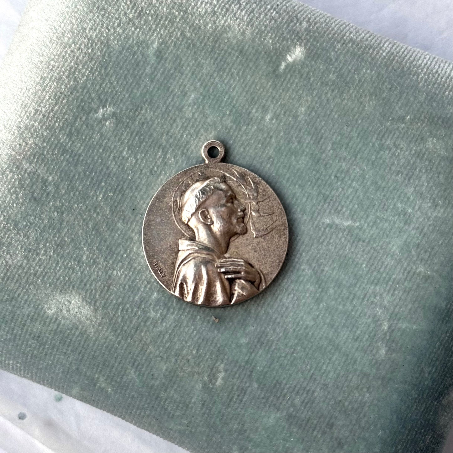 Vintage Silver Saint Francis of Assisi Pendant Charm
