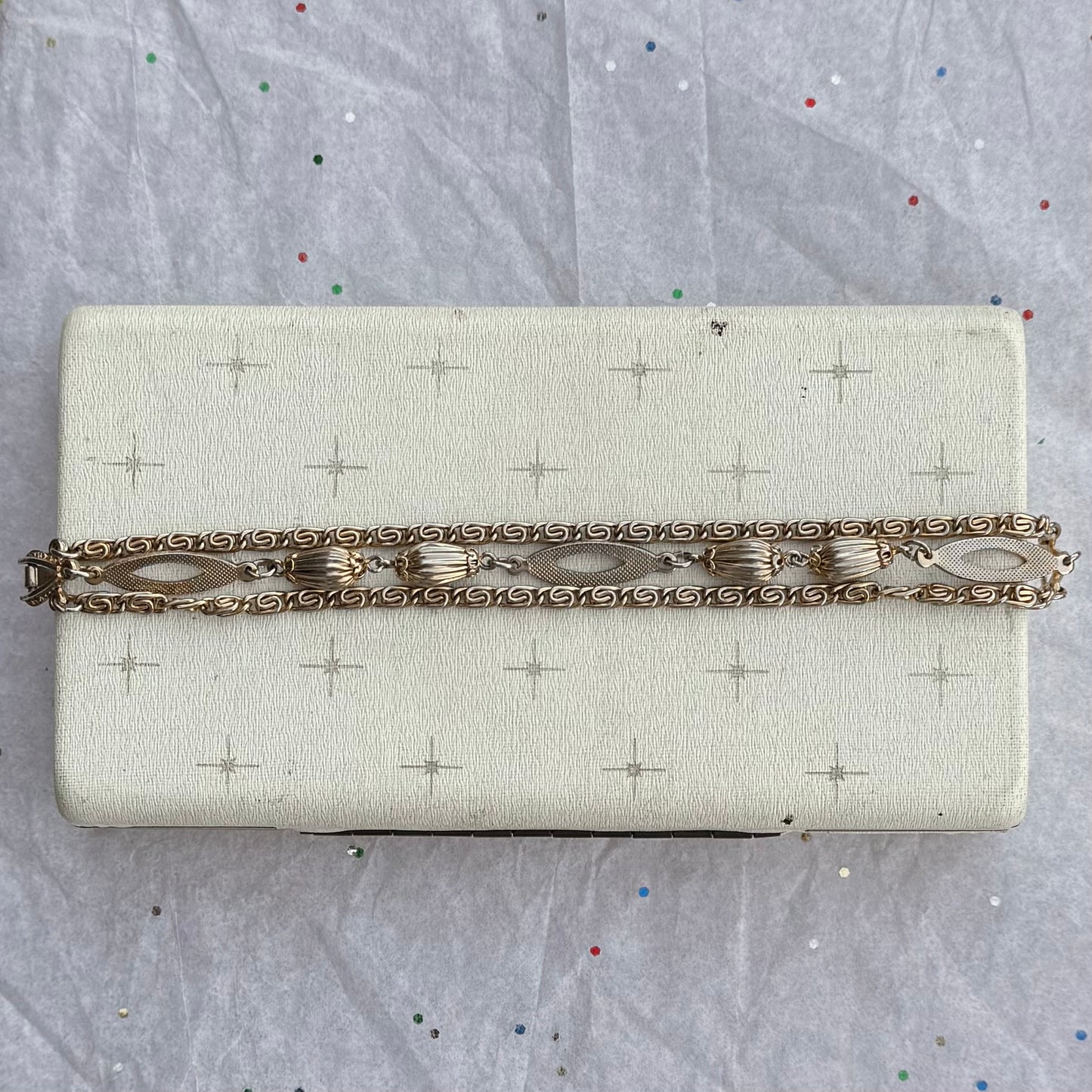 Vintage Layered Chain Gold Tone Bracelet