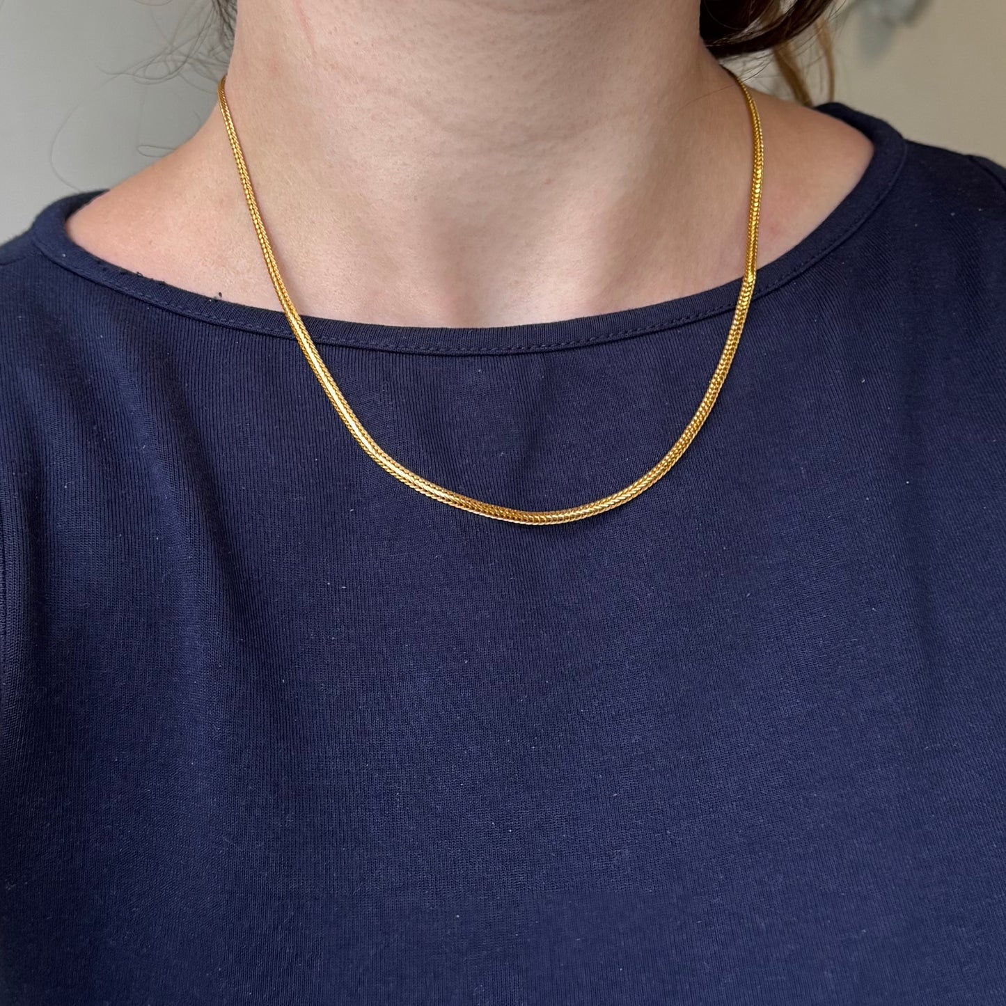 Vintage Gold Wheat Chain Necklace