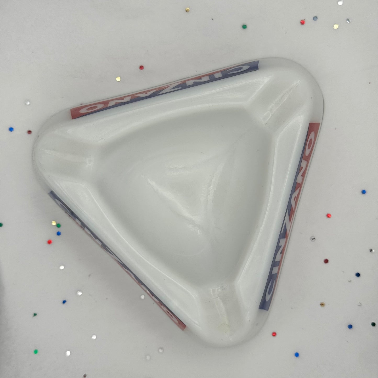 Vintage Cinzano White French Ashtray - Sourced in Paris