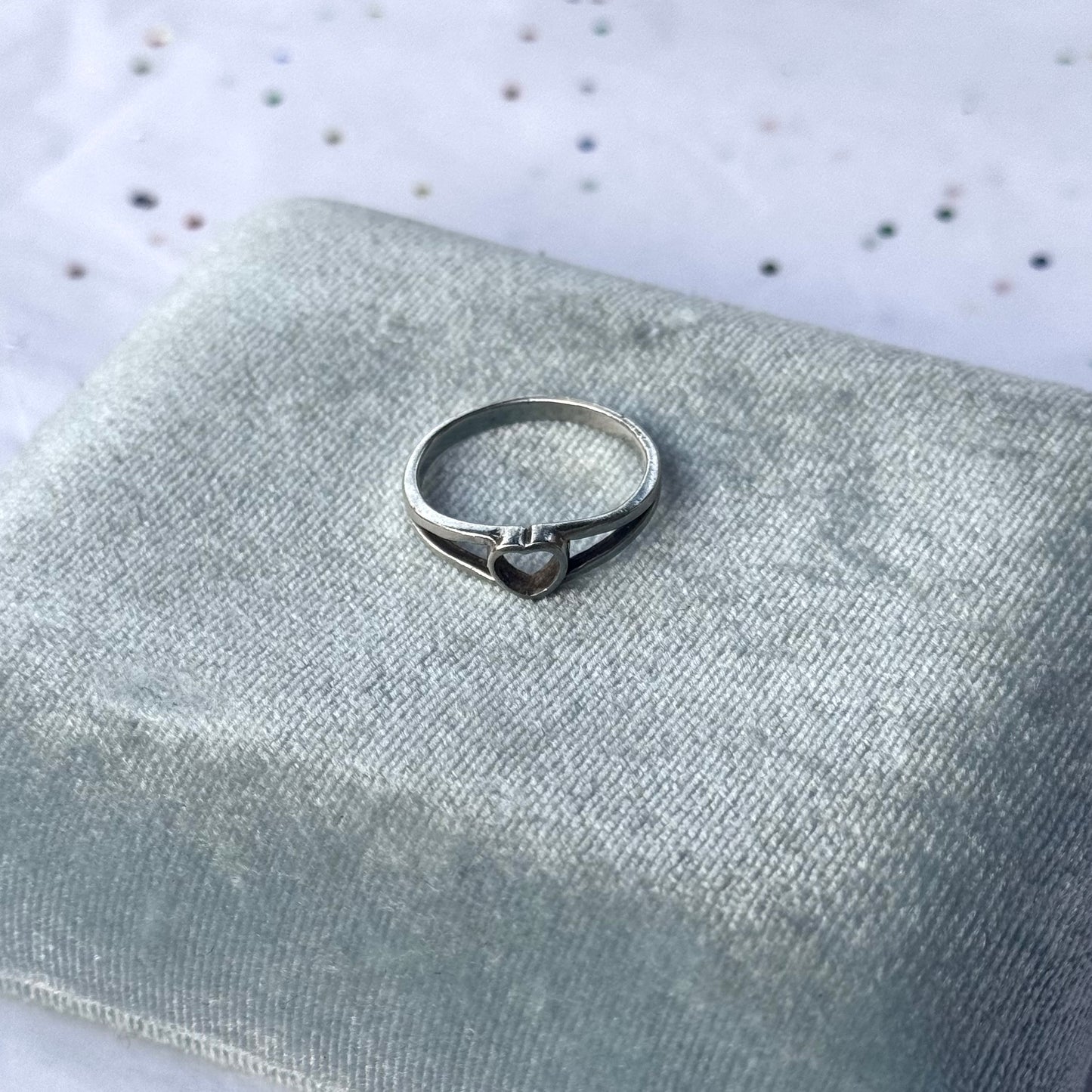Vintage 925 Sterling Silver Heart Ring