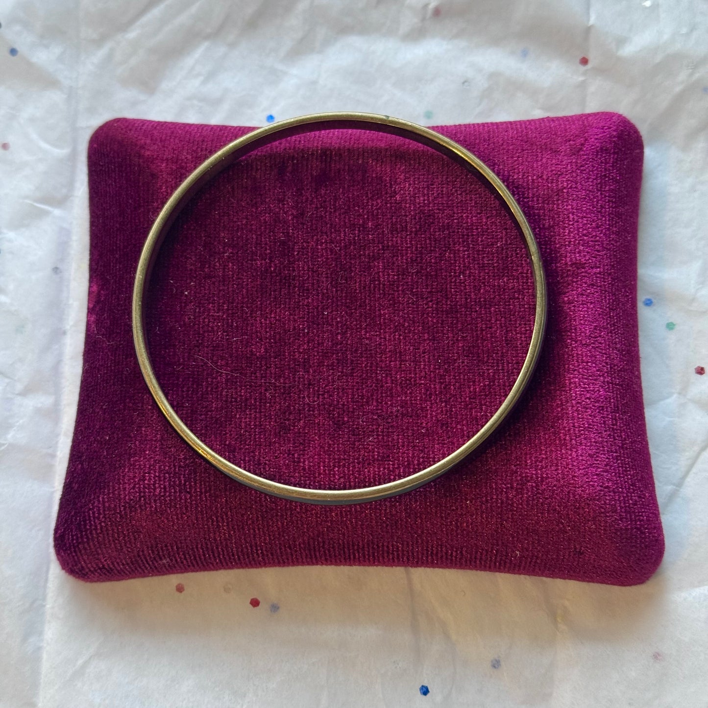 Vintage Gold & Black Enamel Bangle Bracelet