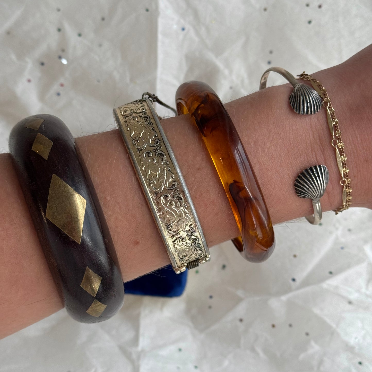 Vintage Brown Bangle Bracelet - Sourced in Paris