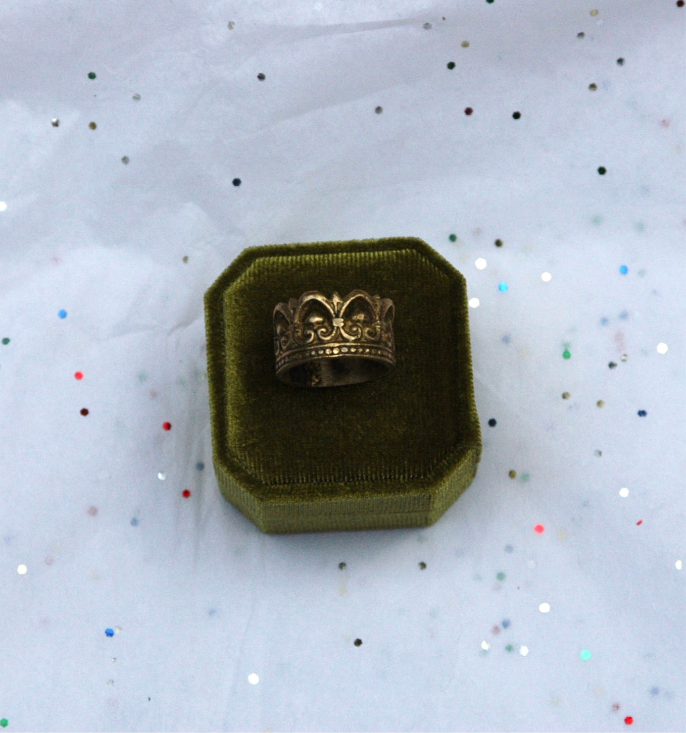 Vintage Crown Gold Tone Ring