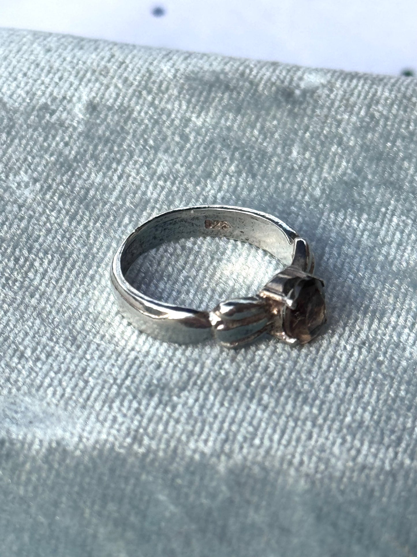 Vintage 925 Sterling Silver Smokey Quartz Rings