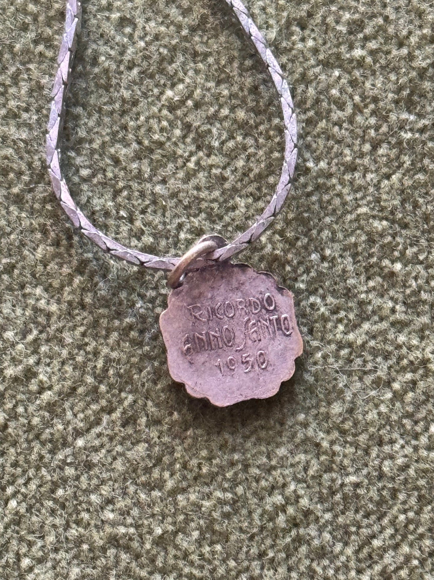 Vintage Silver Catholic Pendant Necklace - Sourced in Paris