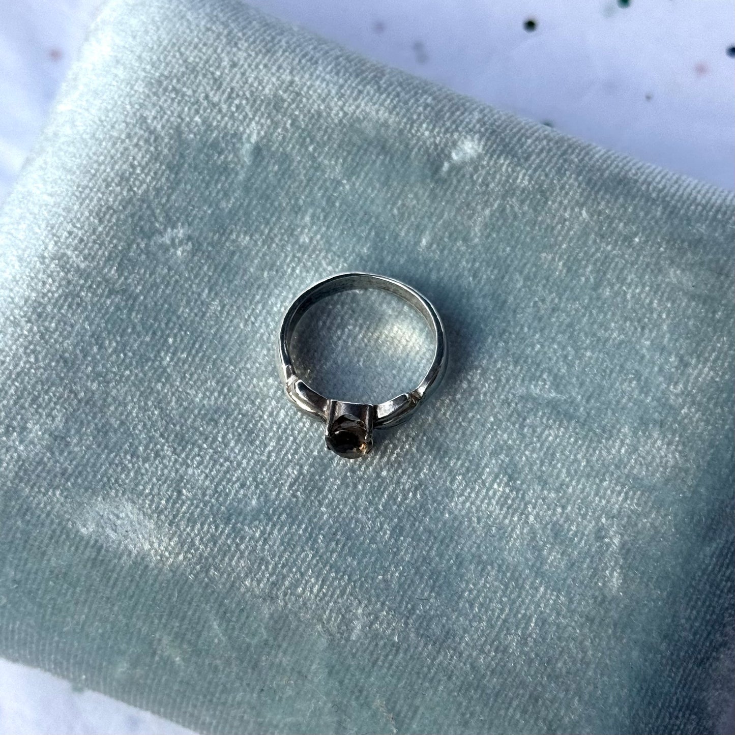 Vintage 925 Sterling Silver Smokey Quartz Rings
