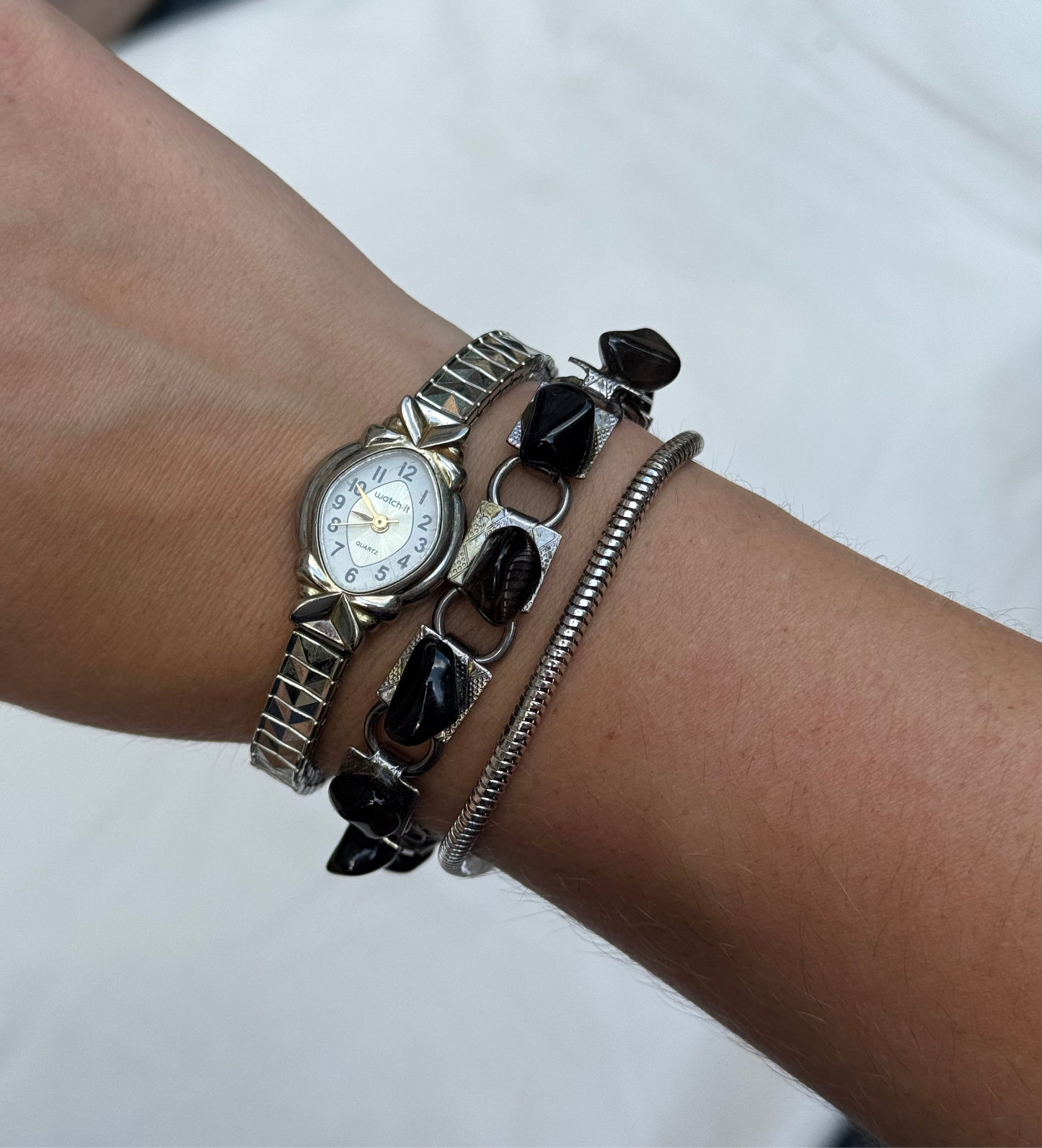 Vintage Silver Snake Chain Bracelet