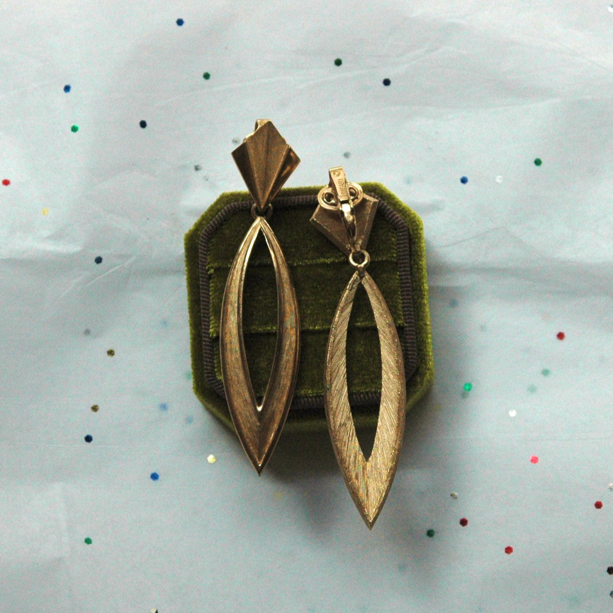 Vintage 1950s Trifari Gold Tone MCM Clip Earrings