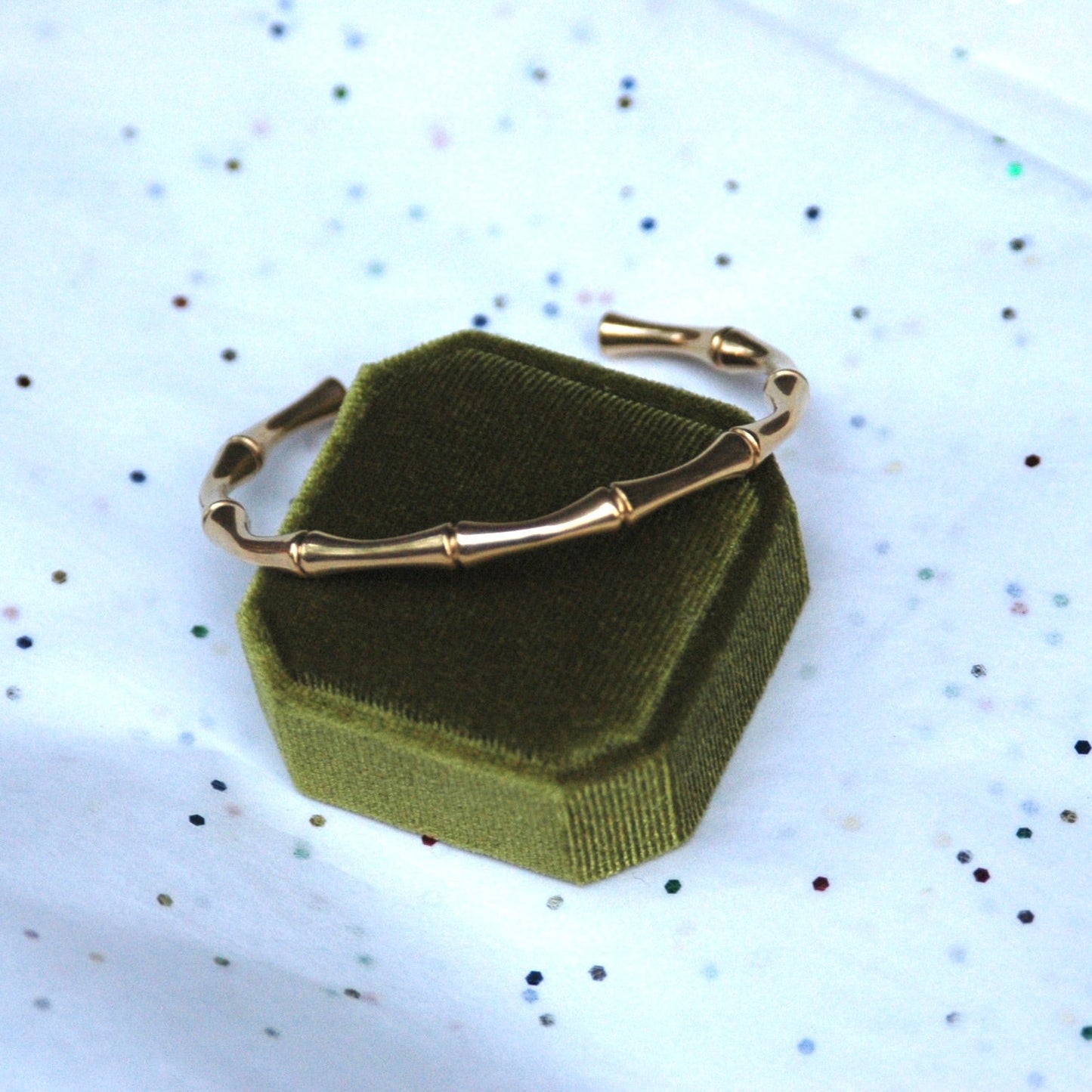 Gold Bamboo Cuff Bracelet