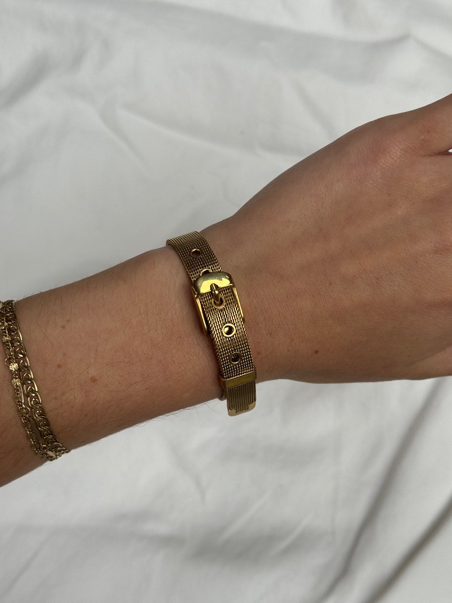 Gold Belt Buckle Bracelet