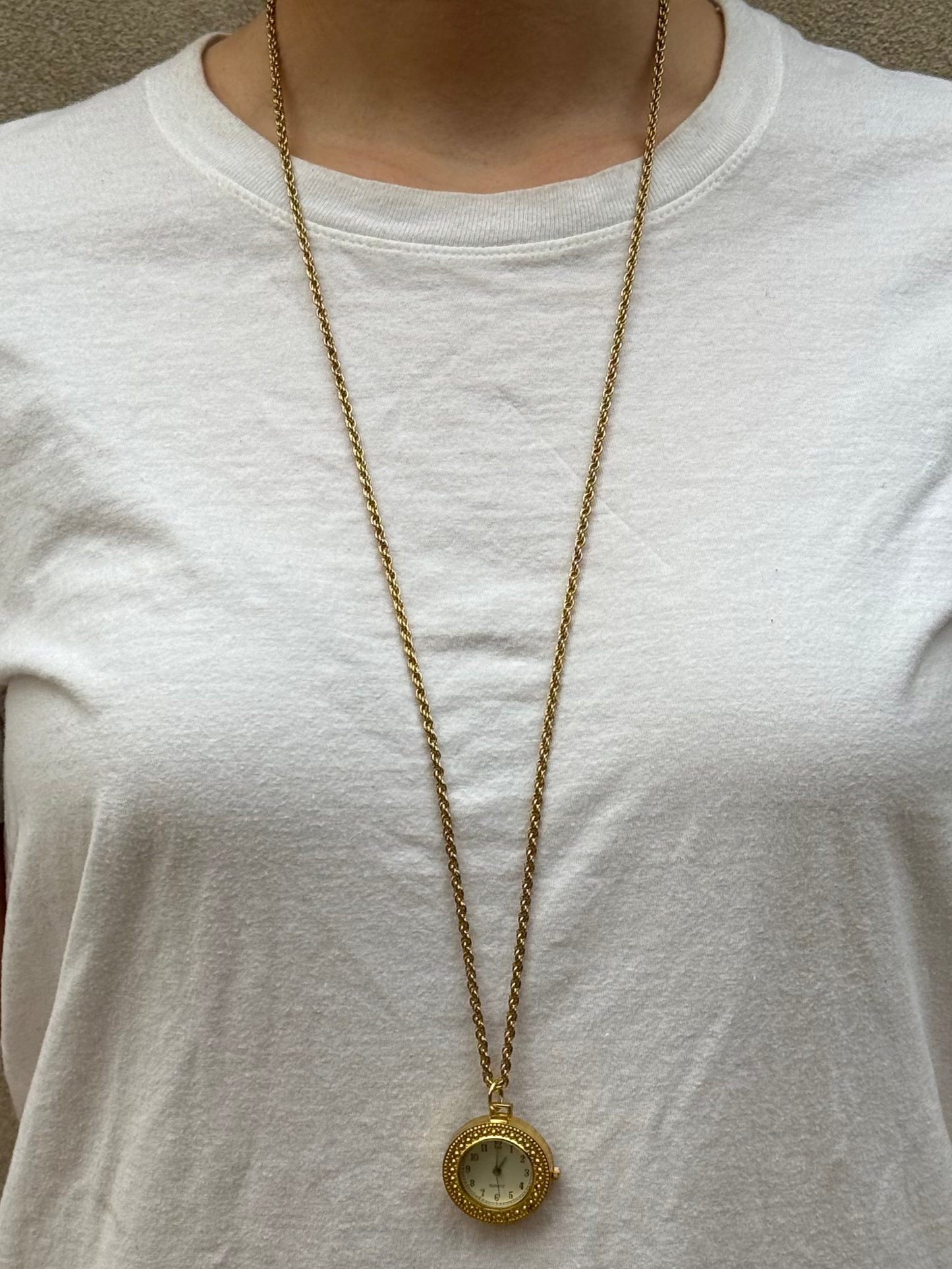 Vintage Gold Tone Watch Necklace