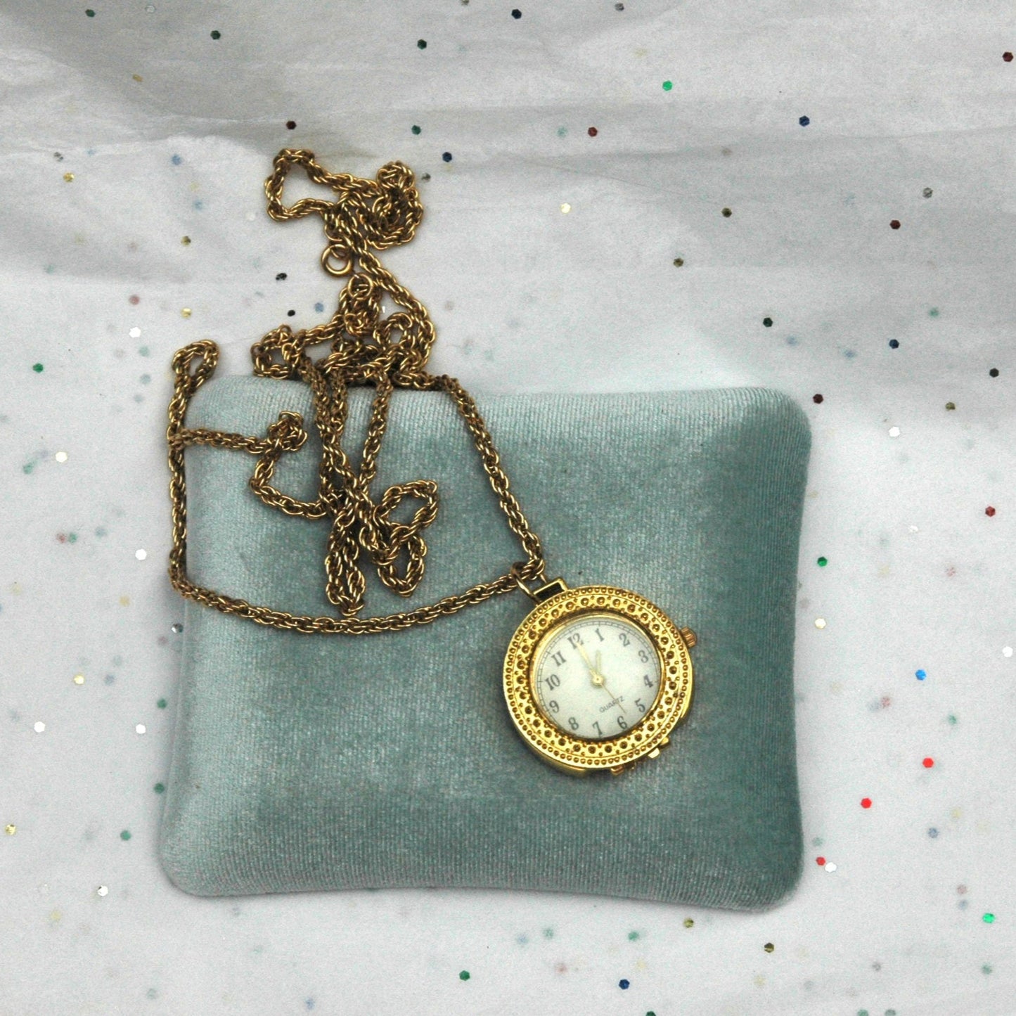 Vintage Gold Tone Watch Necklace