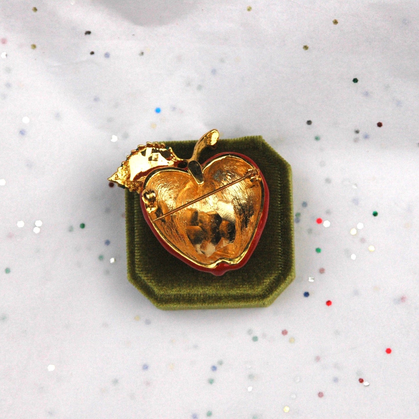 Vintage Gold Tone Apple Brooch