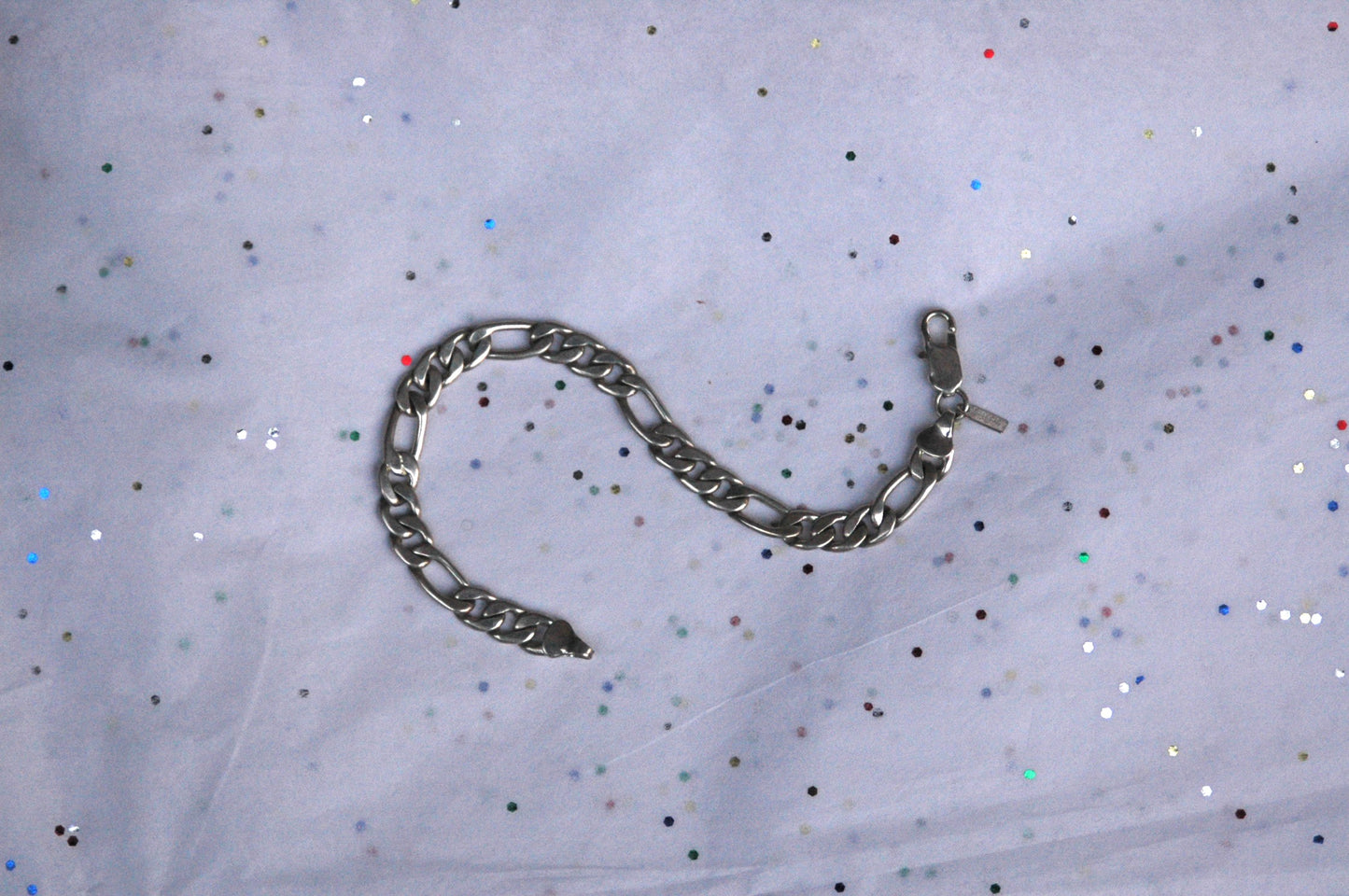 Vintage Silver Figaro Chain Bracelet