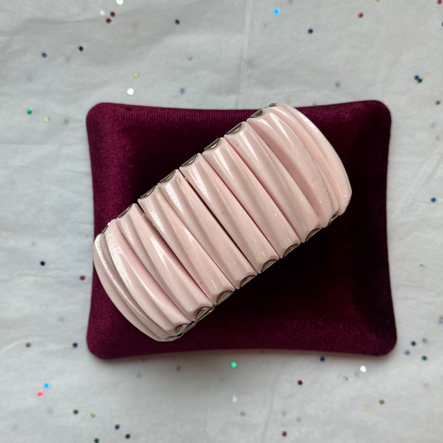 Vintage Pink Lucite Flex Bracelet