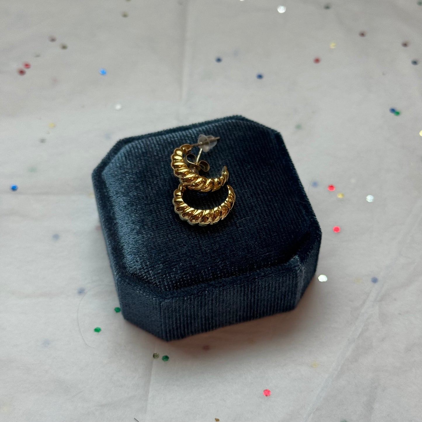 Gold Croissant Hoop Earrings