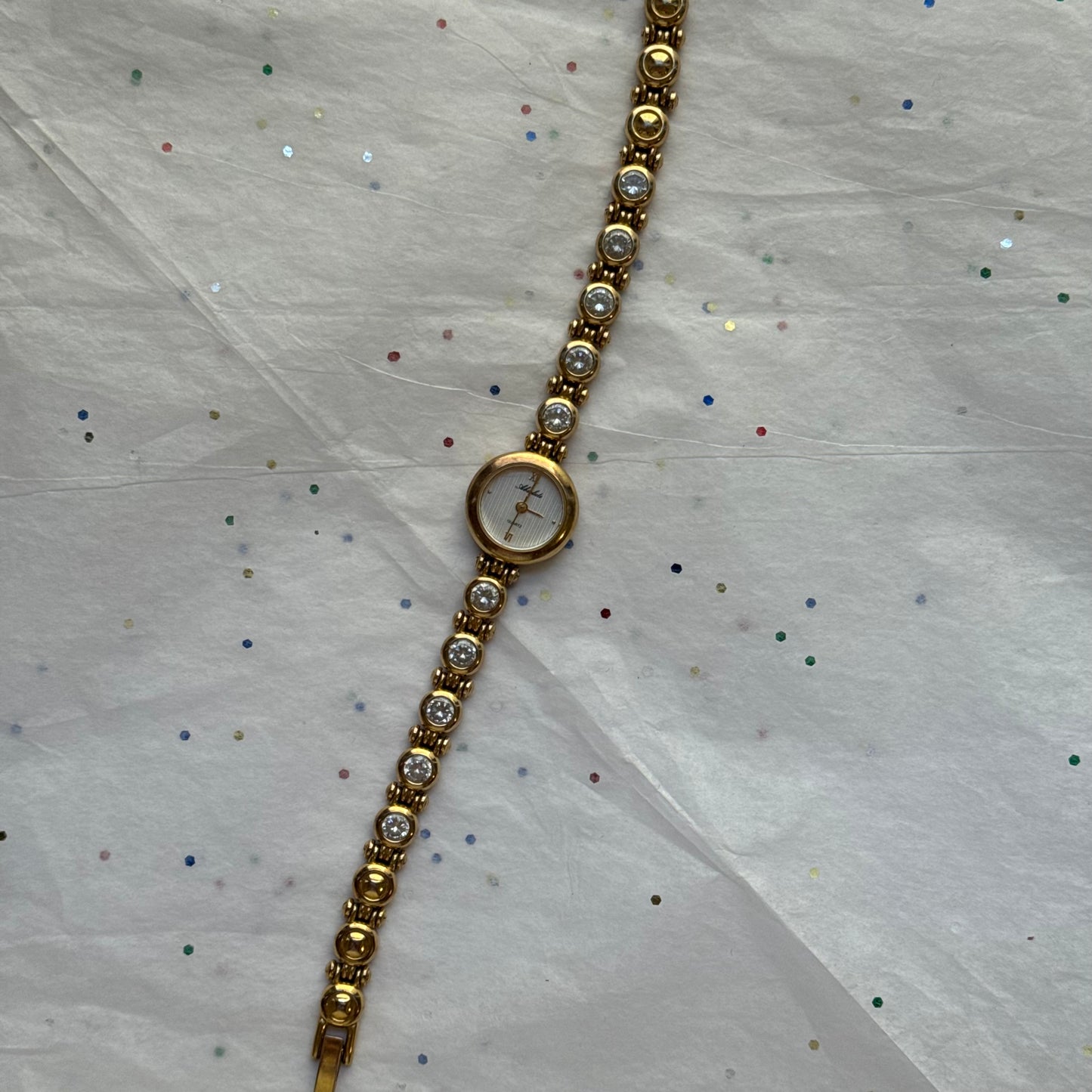 Vintage Gold Rhinestone Watch